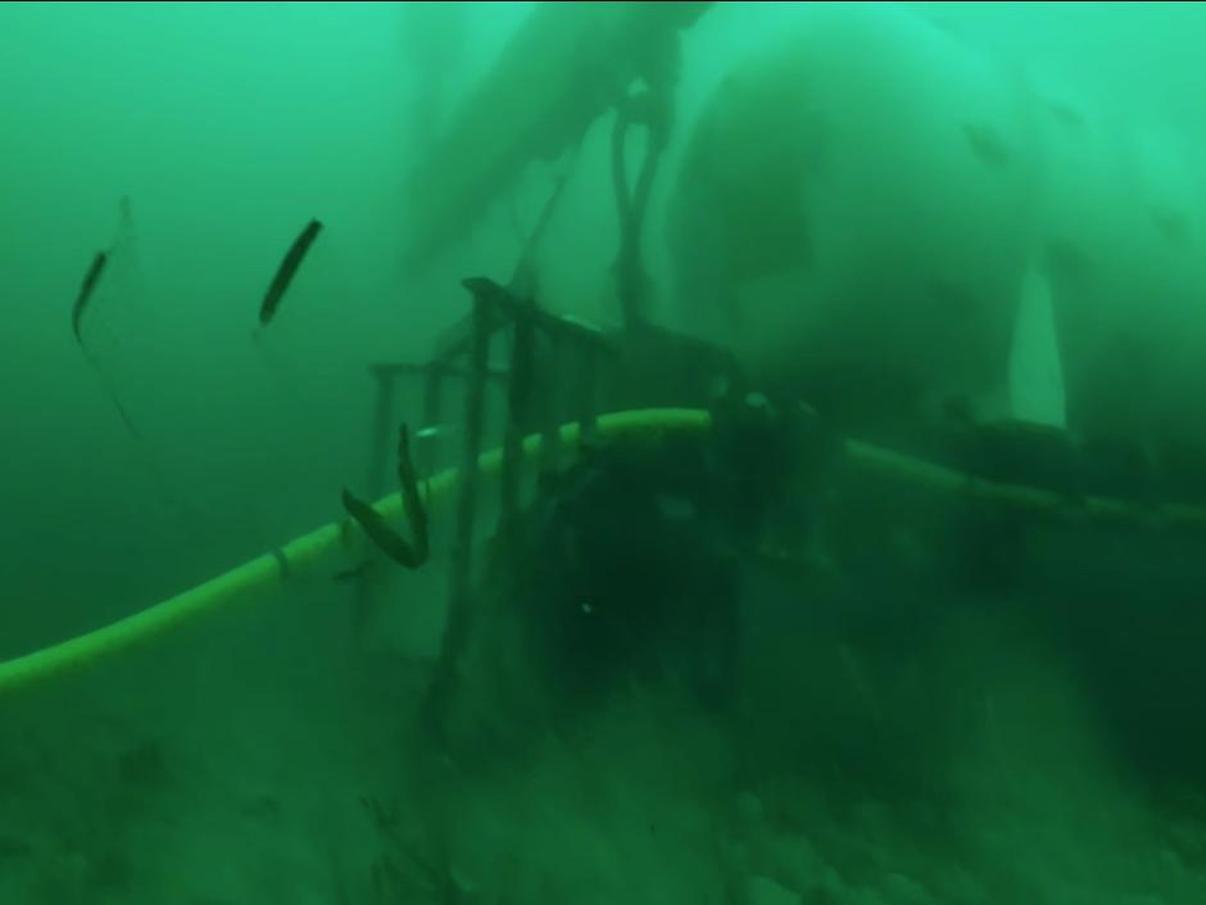 Then the data centre had to be lowered 117 feet to the sea floor — hopefully without springing a leak. That involved 10 winches, a crane, a gantry barge, and a remotely operated vehicle.