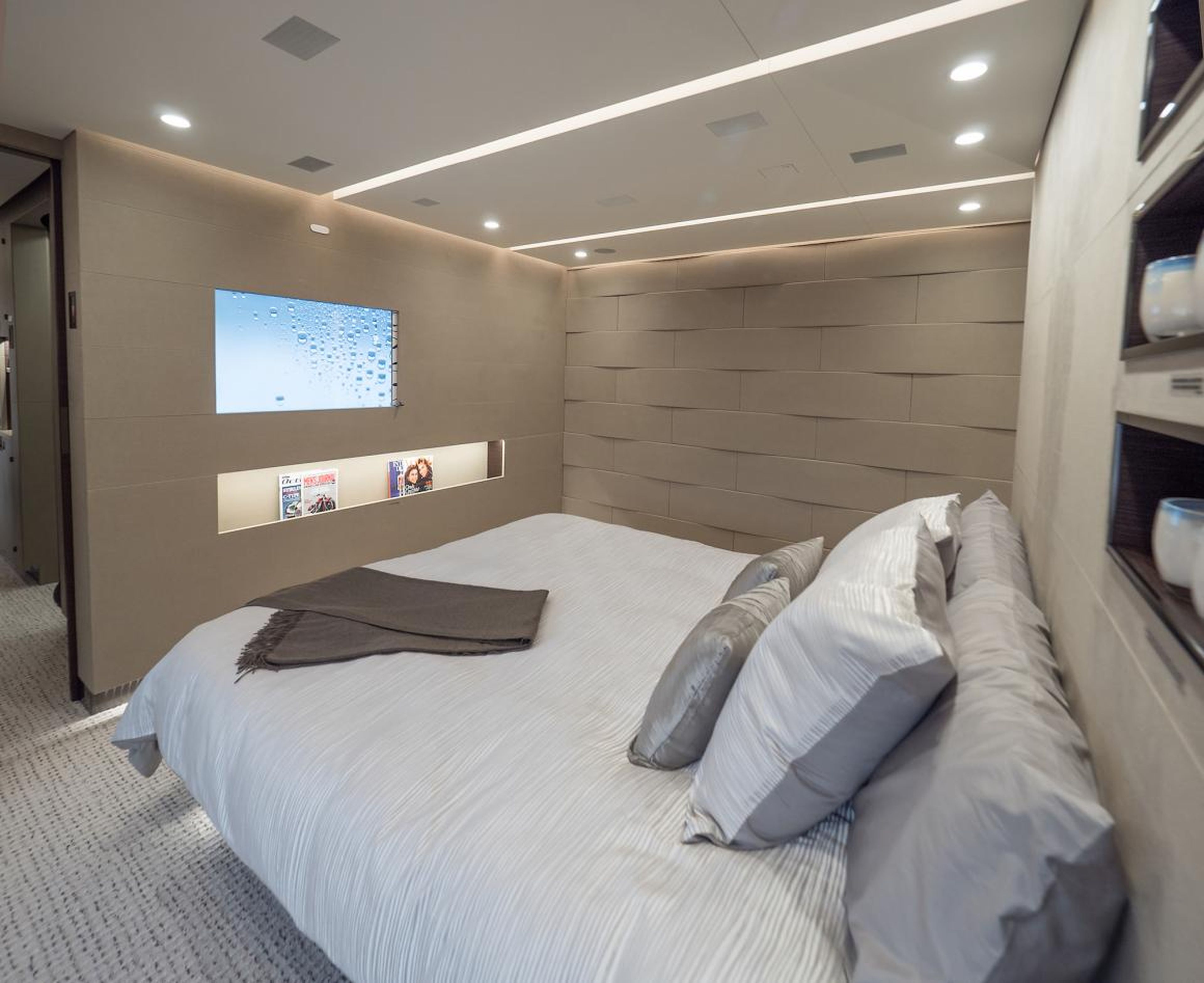 There's also a master suite with a California king bed, a walk-in closet ...
