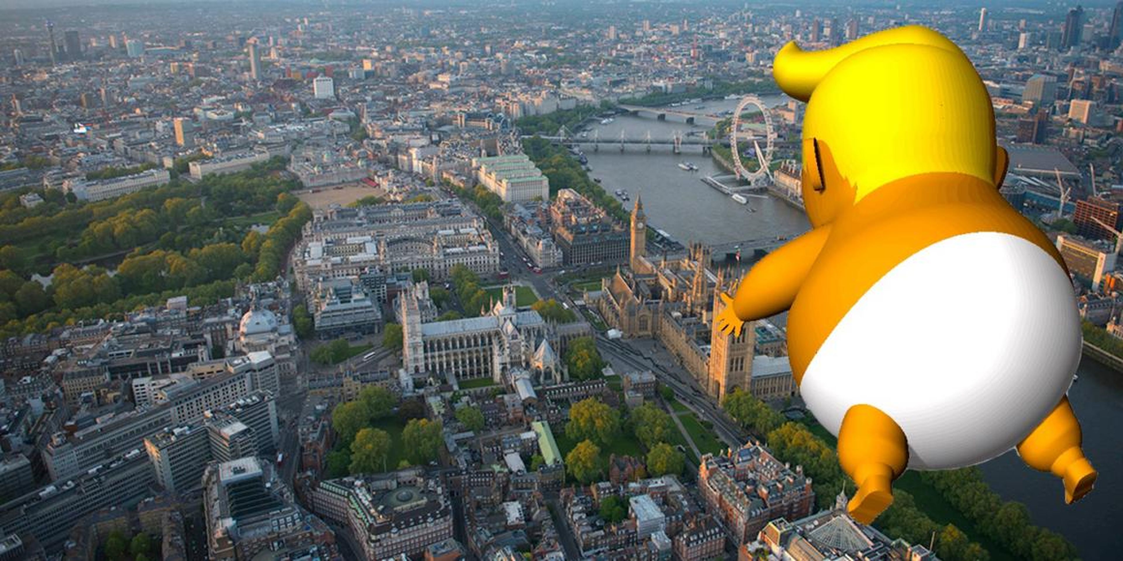 A rendering of the 20-foot-tall "Trump Baby" blimp.