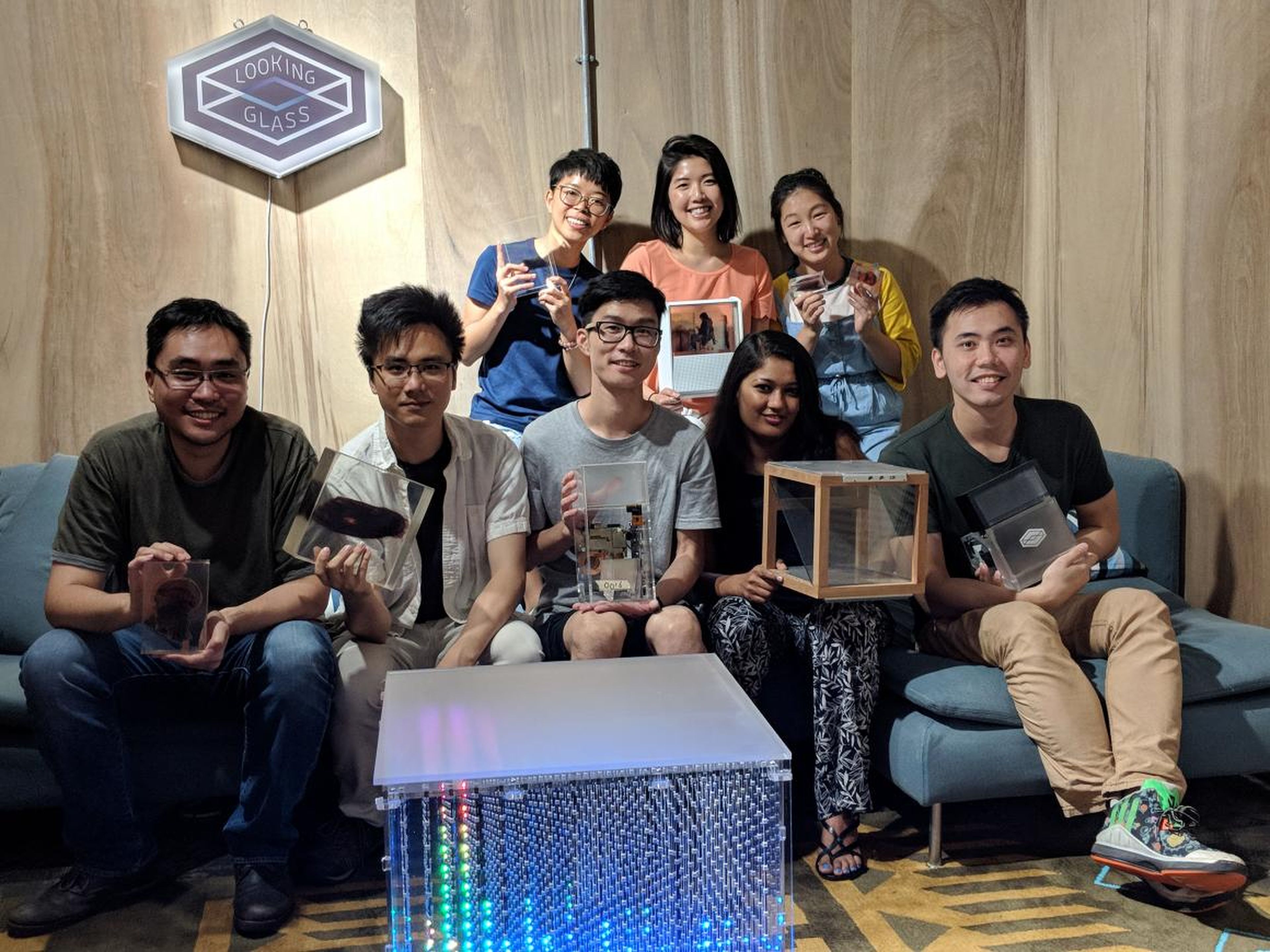 Looking Glass' CEO said the company went through hundreds of prototypes before finalizing their design. Here's the Hong Kong office holding some of them.