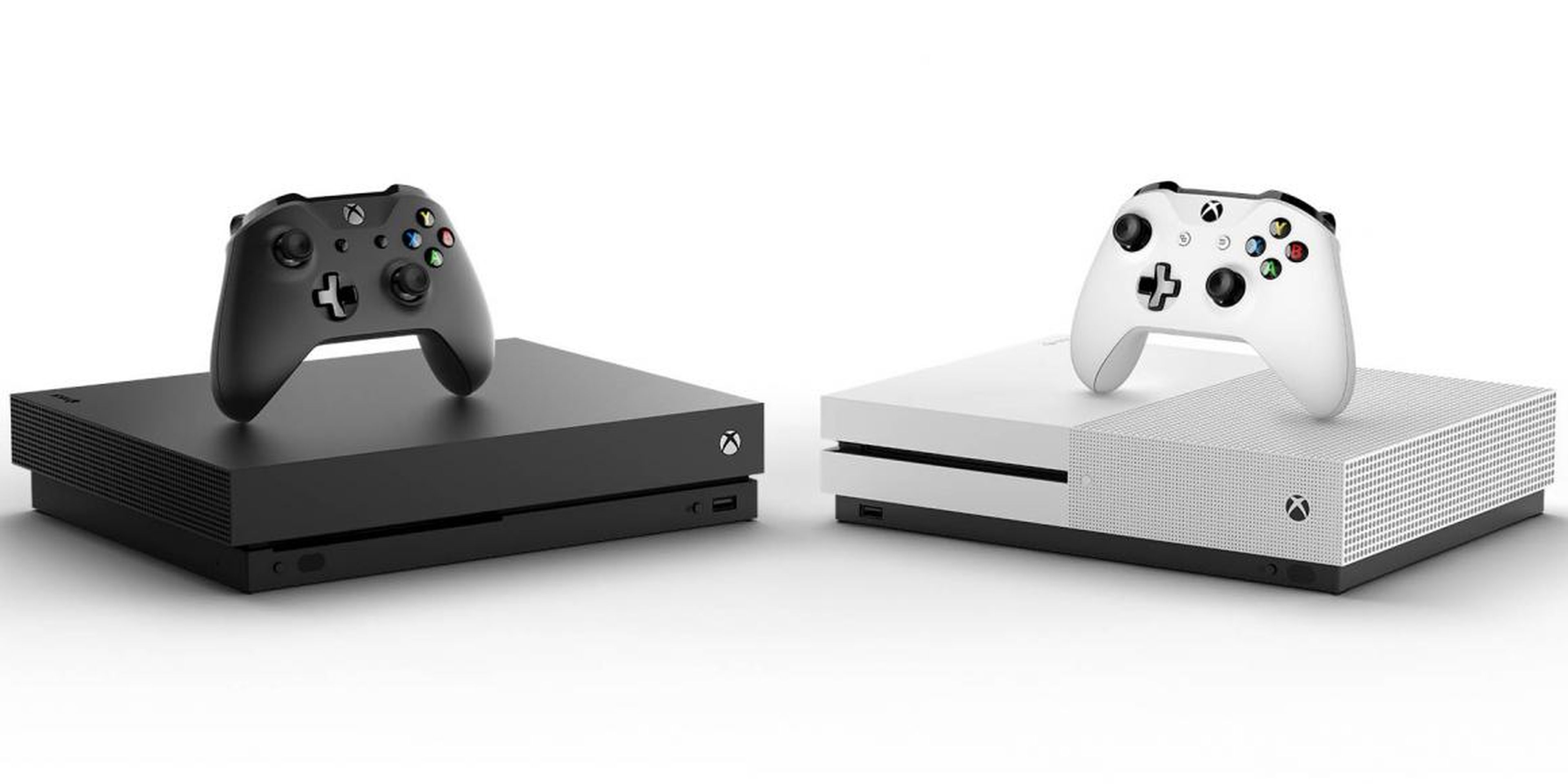 The Xbox One X (left) and Xbox One S (right).