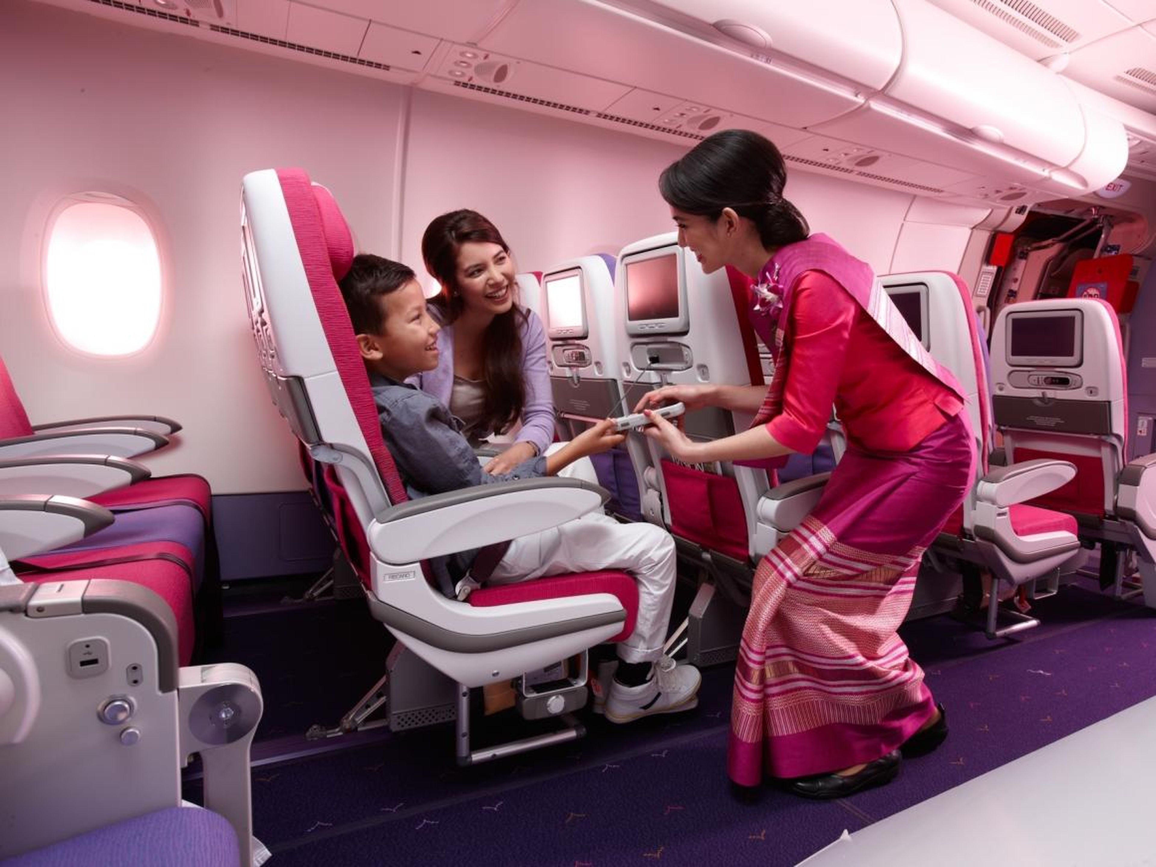 Thai Airways economy class cabin.