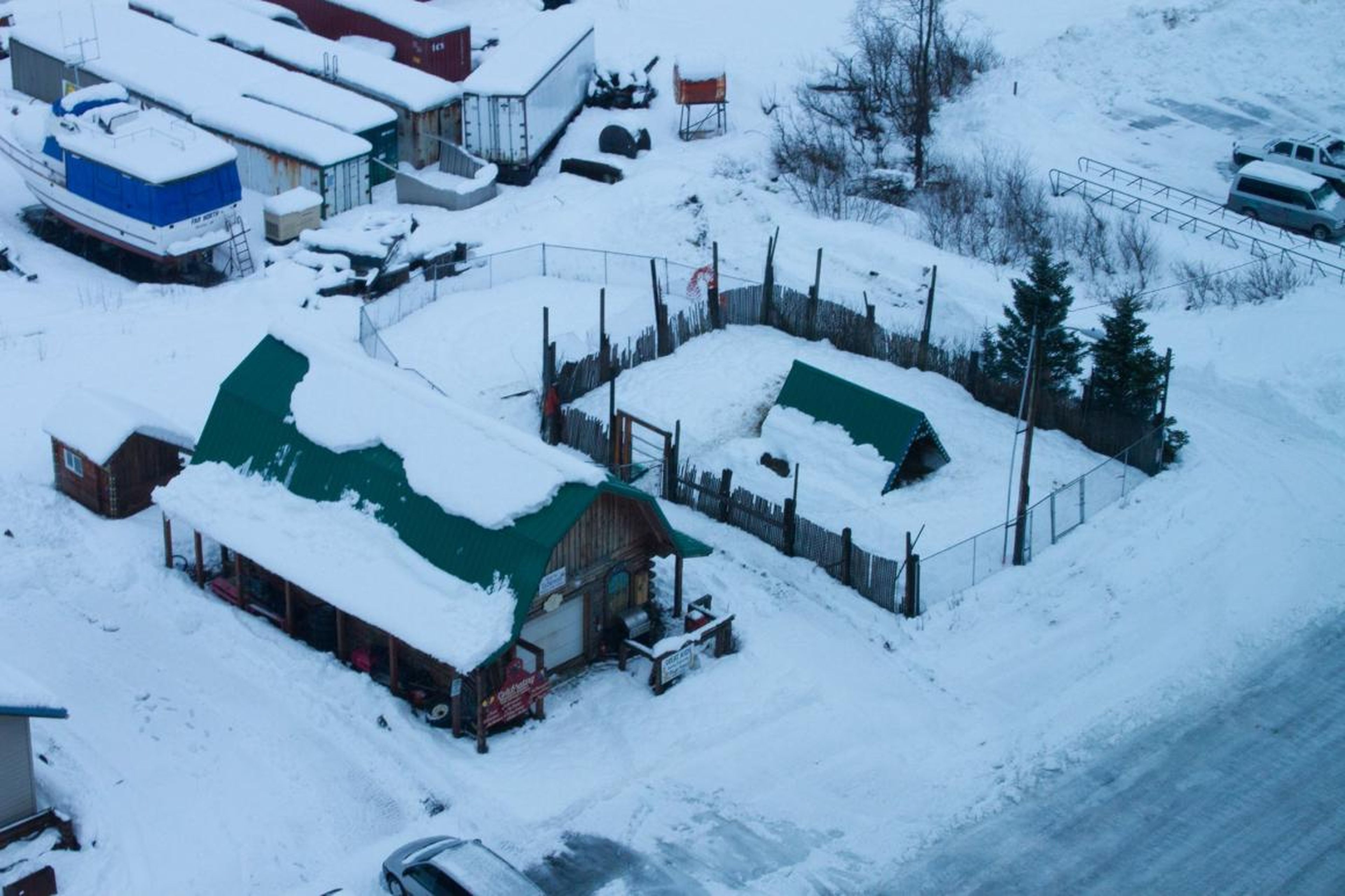 "The reindeer pen as seen from above."