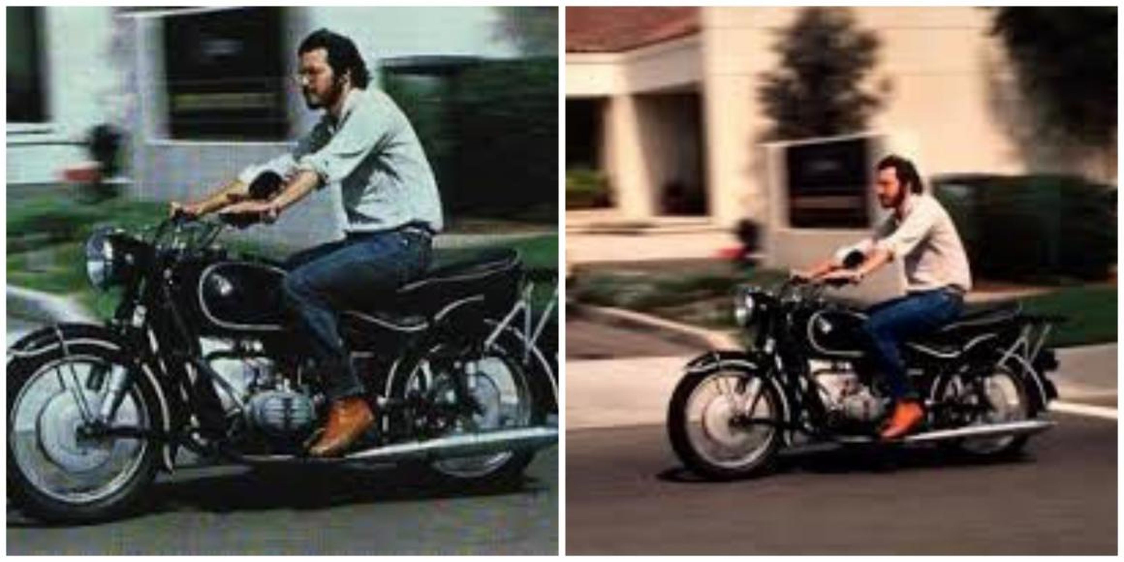 There was a motorbike parked in the Atrium of 10460 Bandley Drive. Shelton says: "It was a 500cc BMW motorcycle similar or identical to the one that Steve had ridden in Africa (or so the story goes.) A man called Apple one day in early 1984 after the Mac