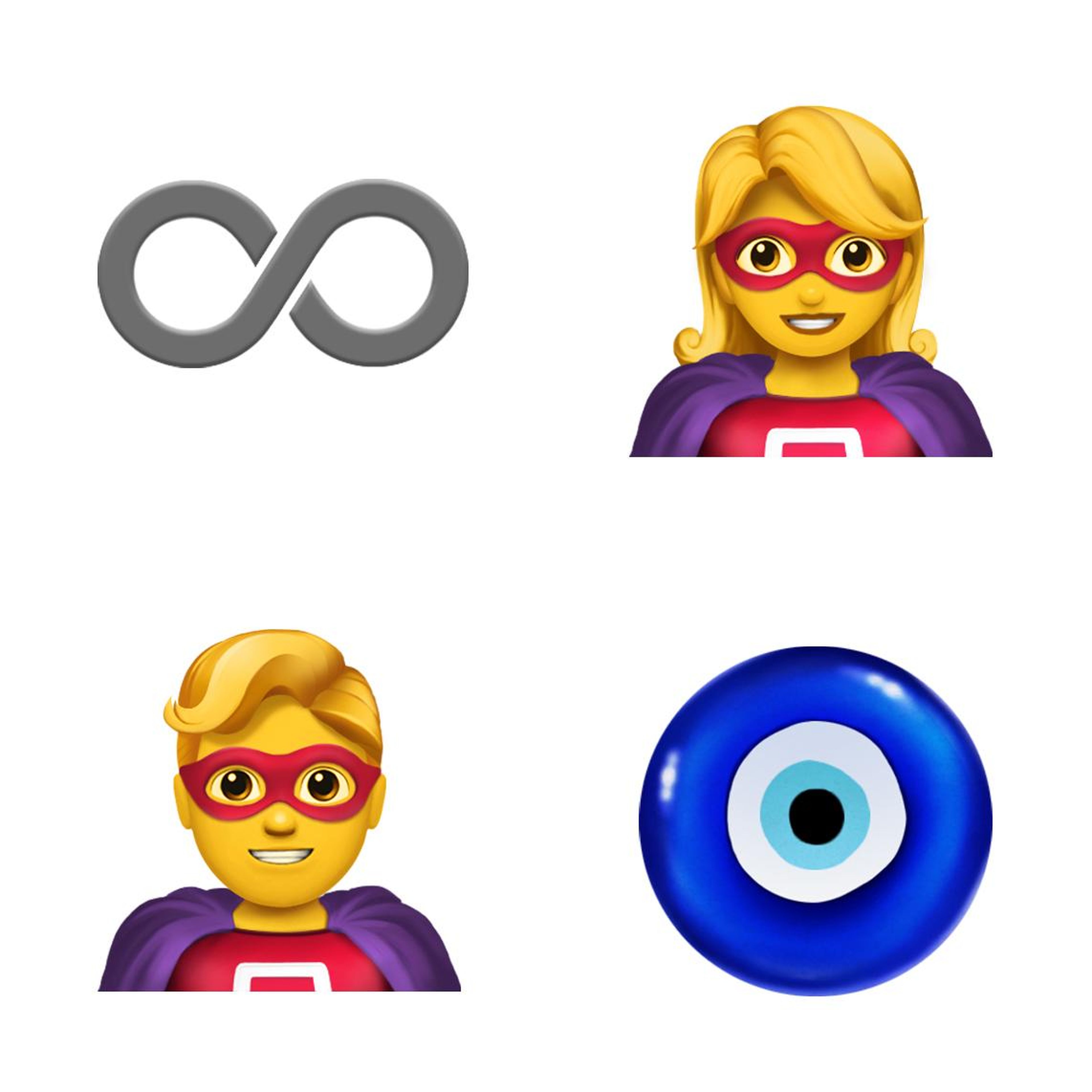 There will be an infinity symbol, male and female superheroes, and a nazar amulet, which protects against the evil eye.