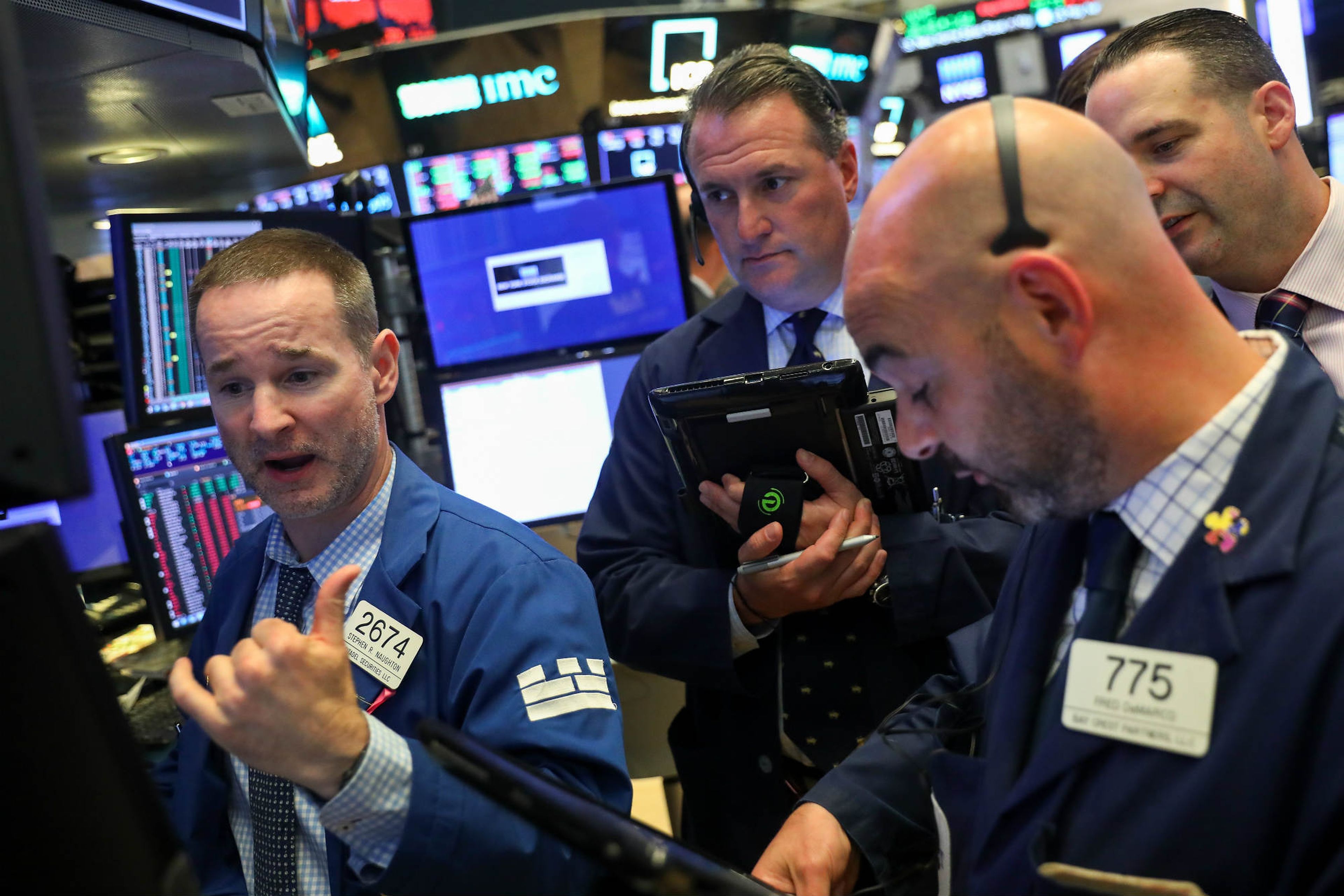 Traders en Wall Street.