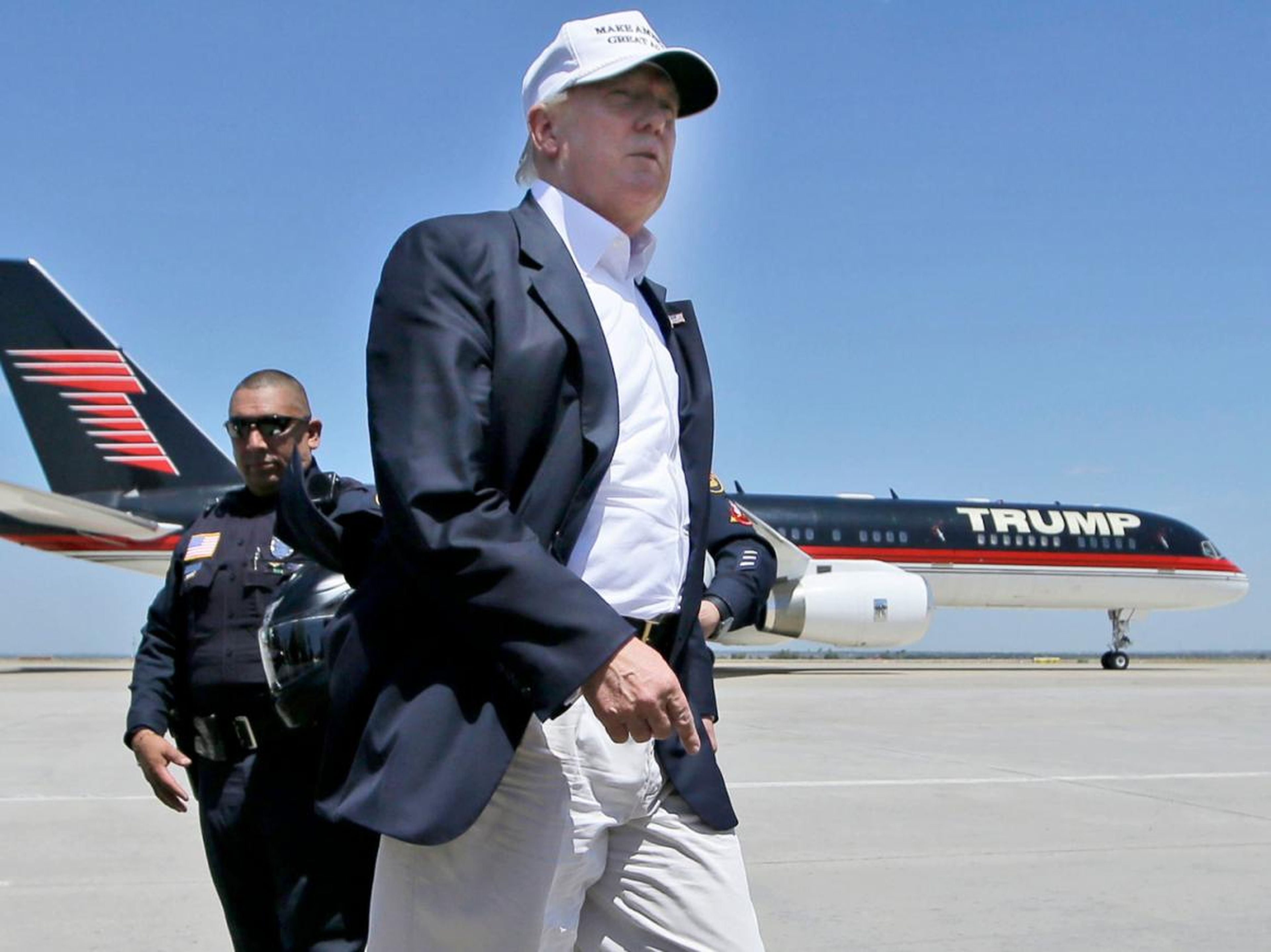 Trump often traveled during his campaign using his huge aircraft fleet. He reportedly bought a Boeing 727 for $8 million back in the day, which he then replaced in 2010 with a Boeing 757 that he reportedly bought from Microsoft's