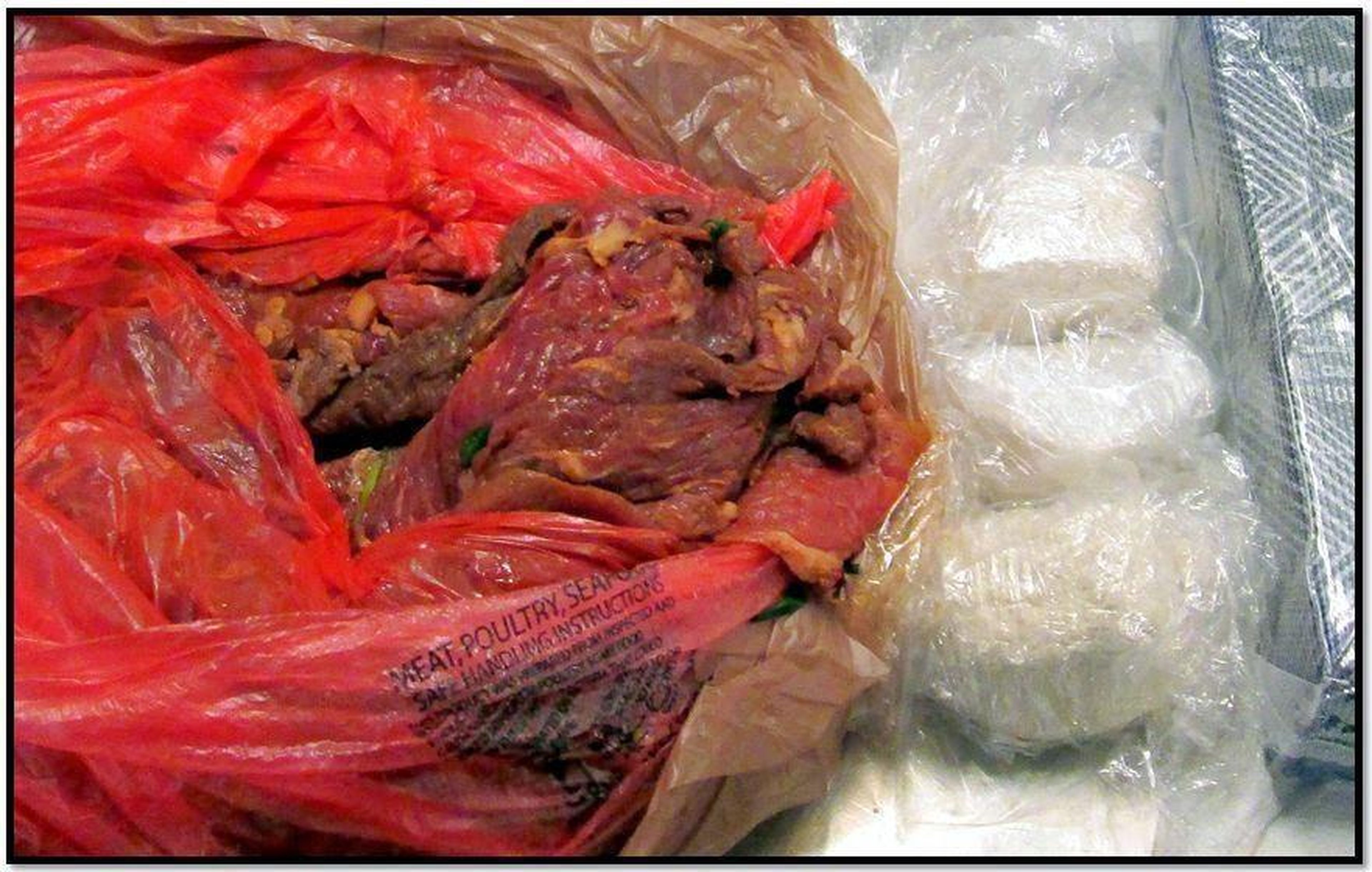 18. Three pounds of cocaine stuffed in meat