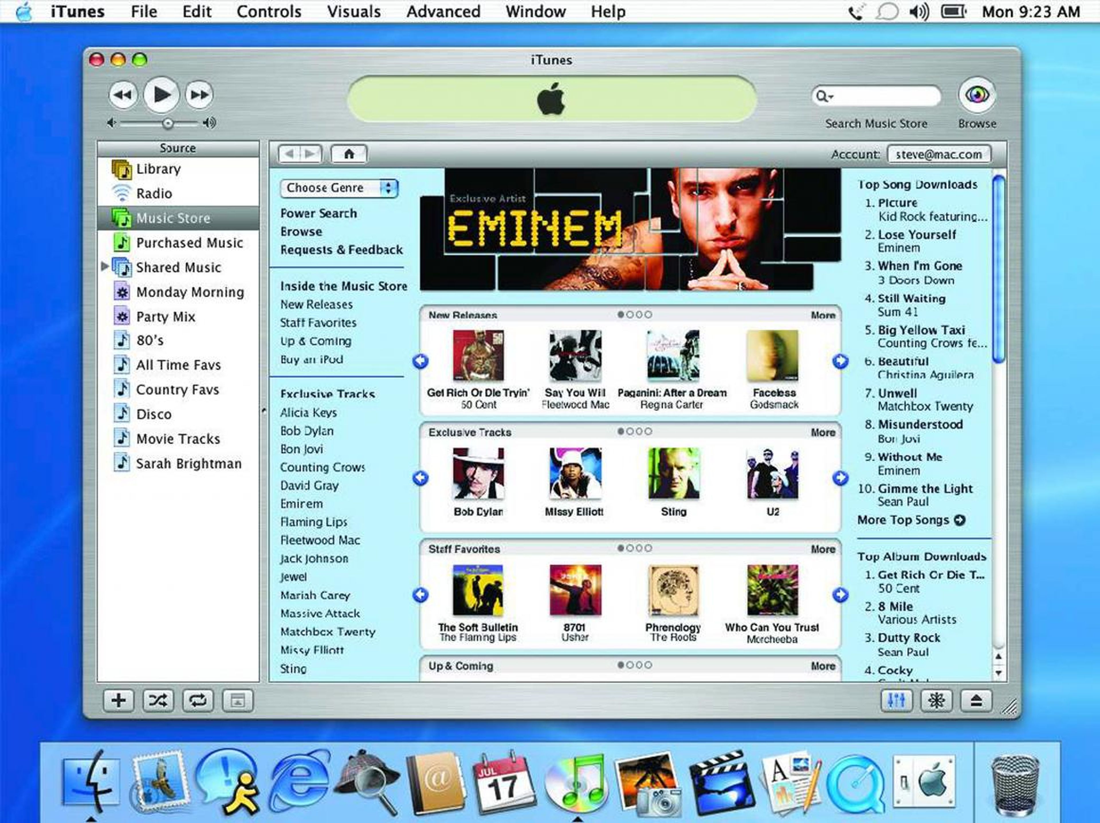 In 2003, Apple opened up the iTunes Music Store, with its novel pricing model of $0.99 per song, to turn the iPod into the center of a digital media universe. Around the same time, both iTunes and the iPod hit Windows, jump