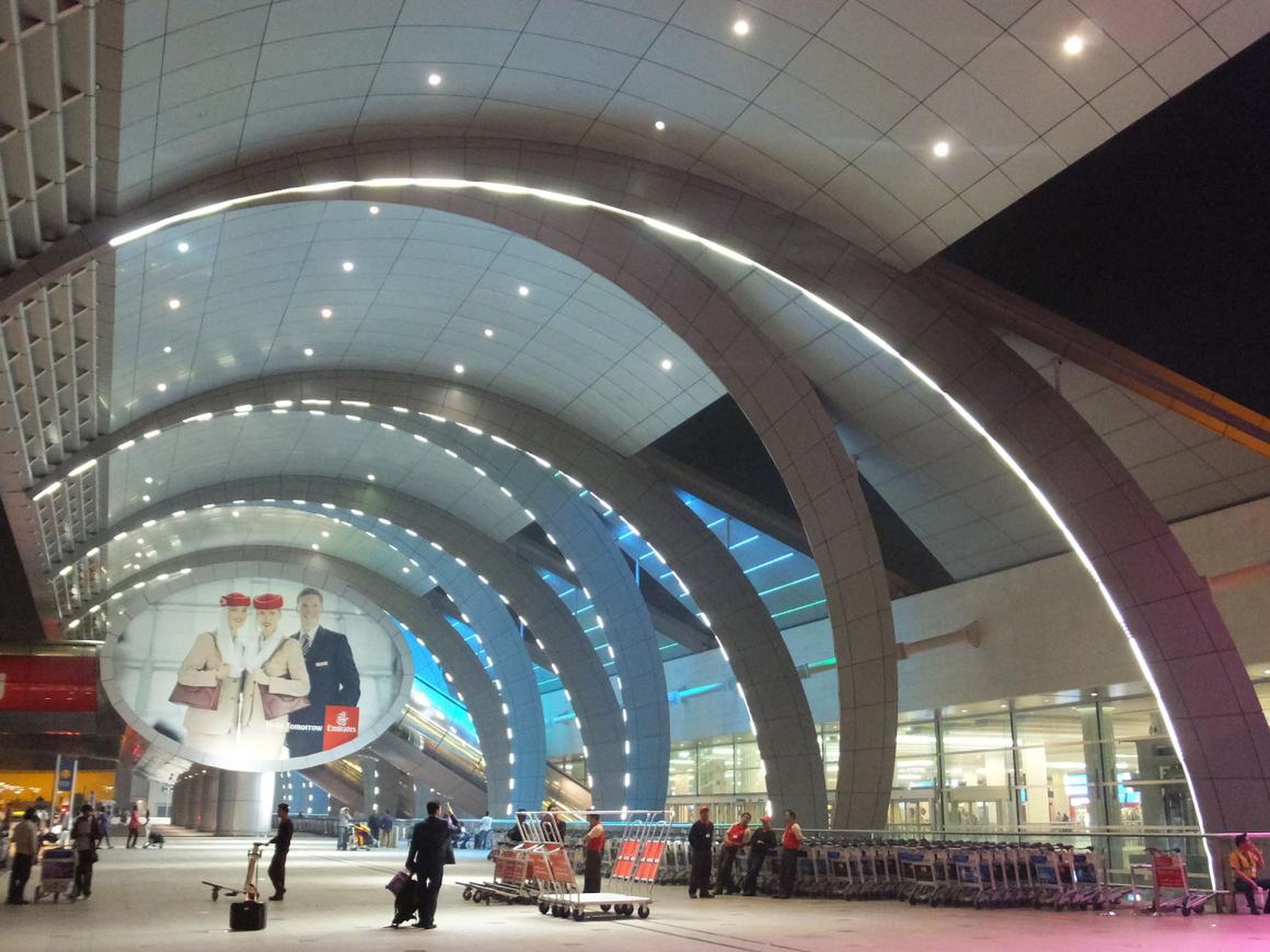 La nueva Terminal 3 (Emiratos) del Aeropuerto Internacional de Dubai, uno de los aeropuertos más concurridos, el 1 de febrero de 2014. Es el edificio más grande del mundo por superficie.