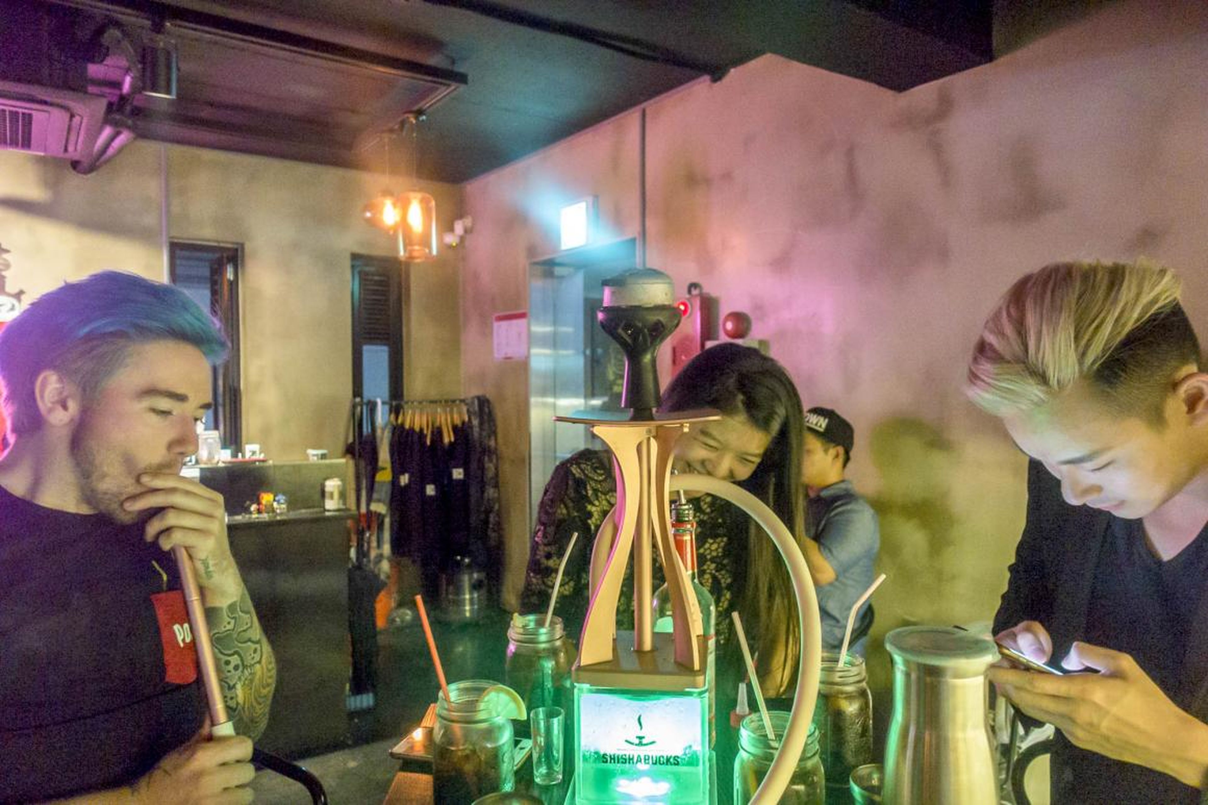 After drinking and eating more than our fill, we headed to a nearby hookah bar in Gangnam, where Varley and Leung explained Seoul's wild party scene. Many of the top clubs in Korea are owned by K-Pop celebrities and are just about