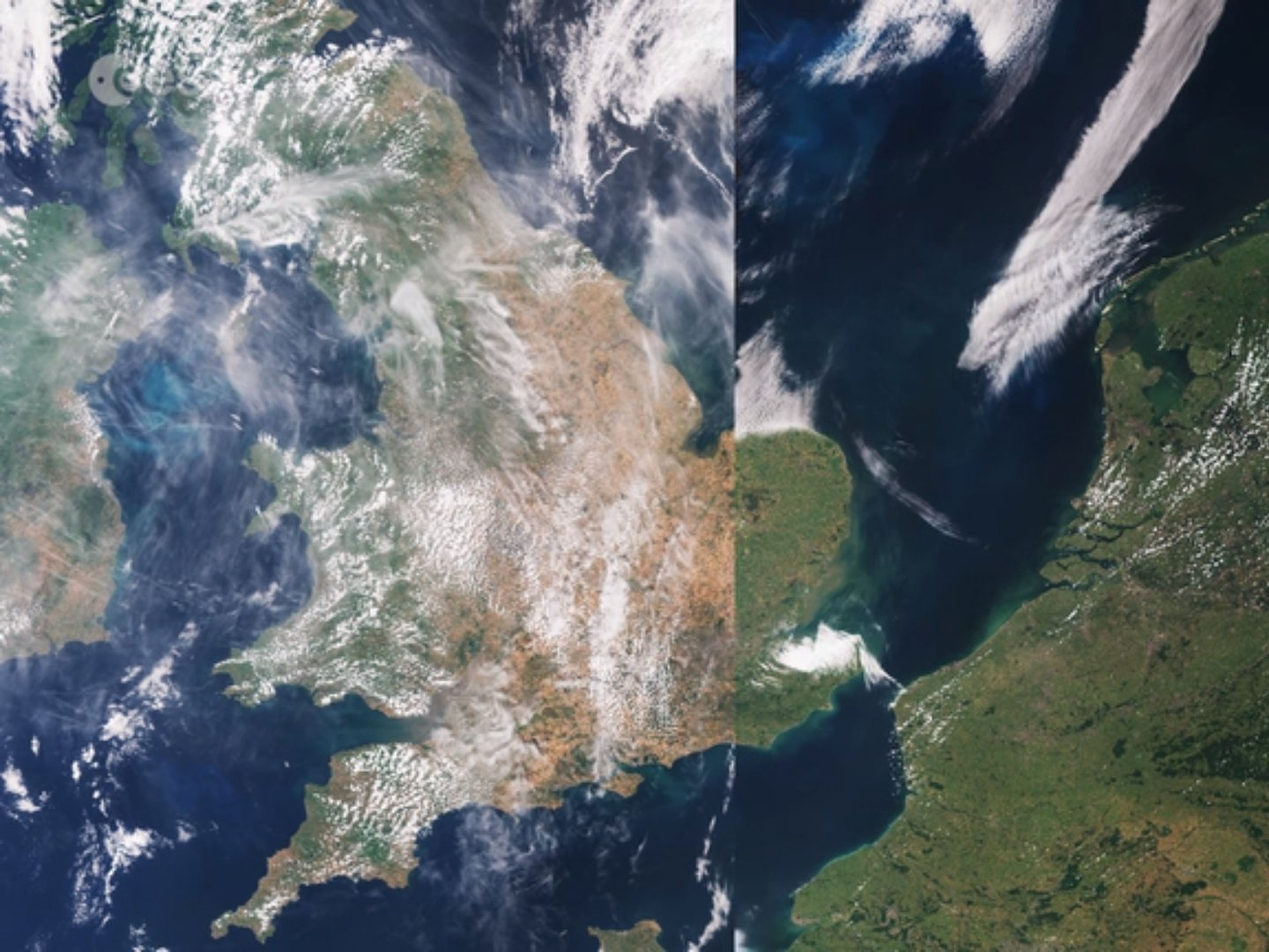 Las imágenes de satélite de la Agencia Espacial Europea muestran en qué medida el calor ha alterado la superficie de la Tierra en solo un mes.