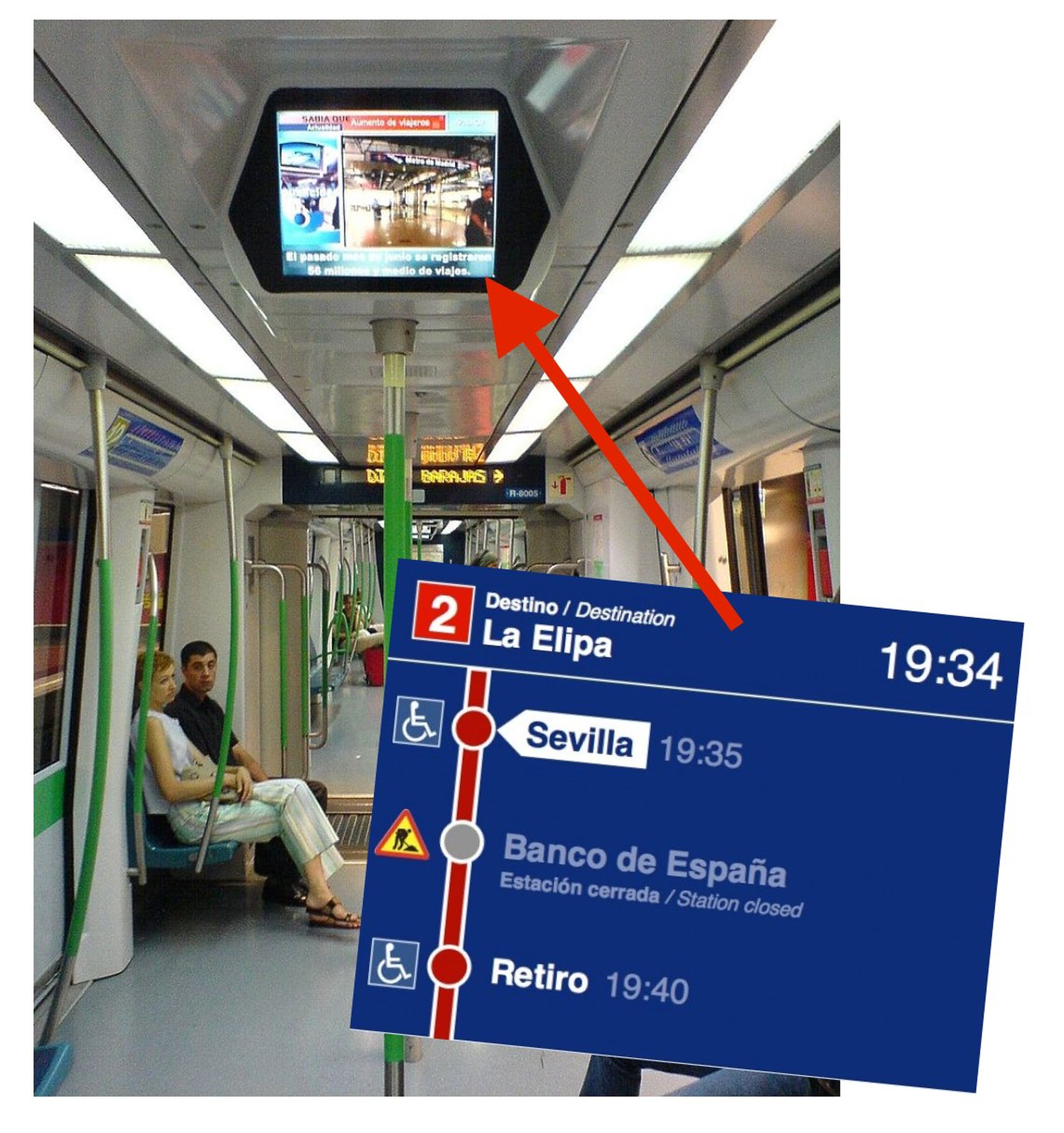Información dentro del Metro