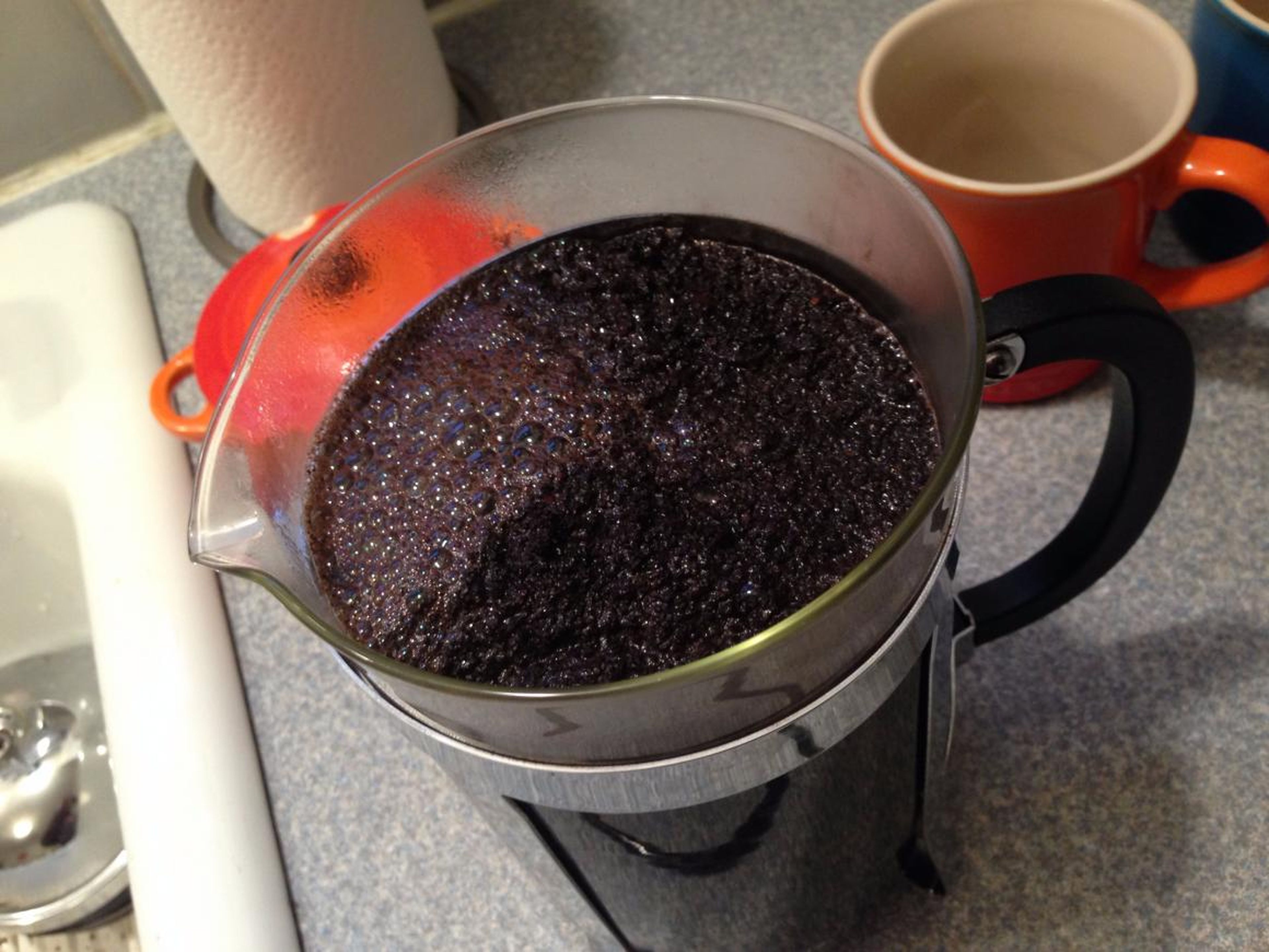 The inside of a coffee pot is dark and damp, which makes it a great place for germs to grow. Clean it out once a month.