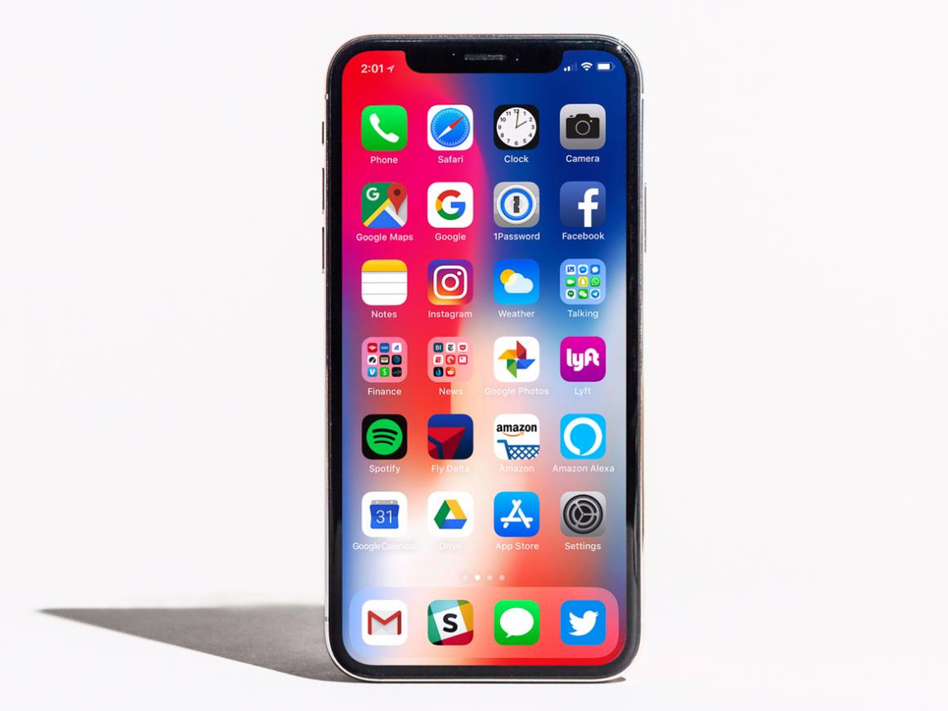 The iPhone X runs on the latest version of iOS, and the Galaxy Note 9 runs on an older version of Android.
