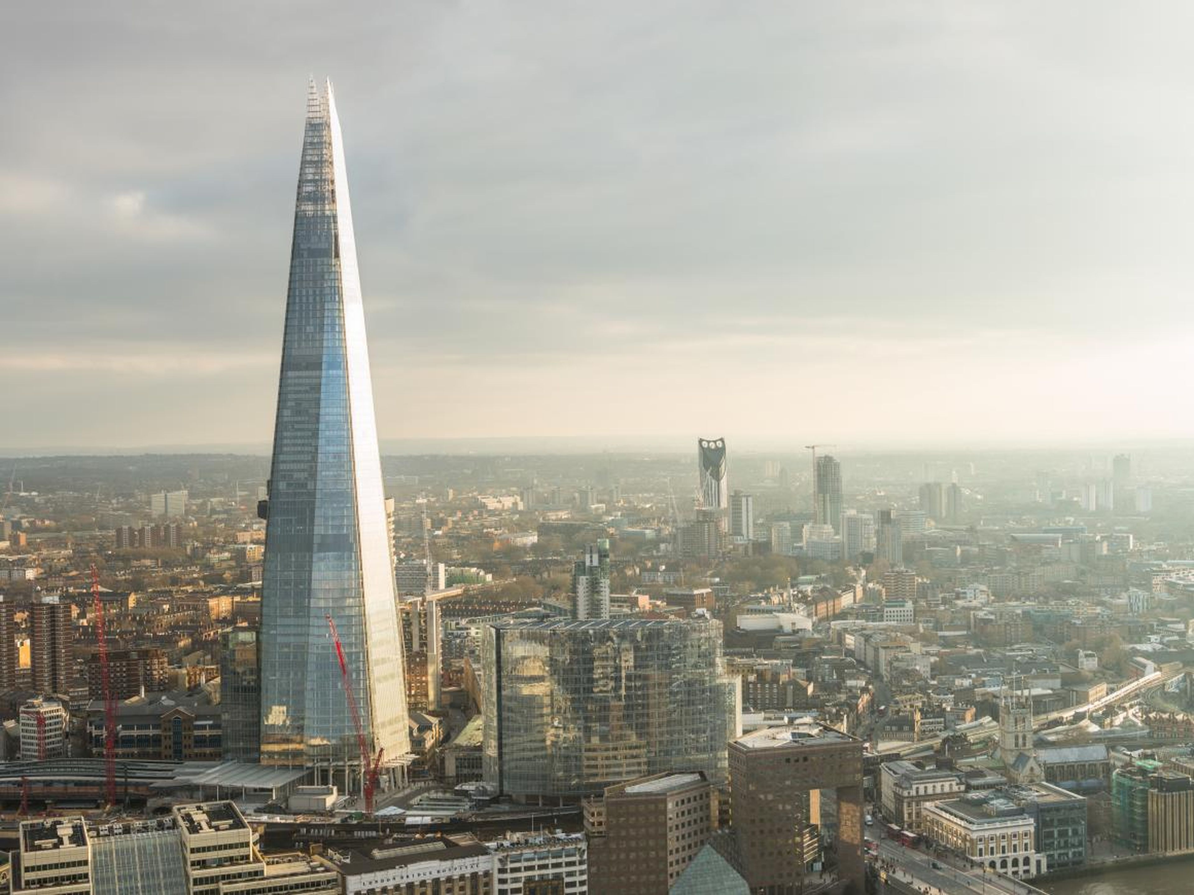 London's glass Shard, completed in 2012 for $1.5 billion, is a 95-story skyscraper.