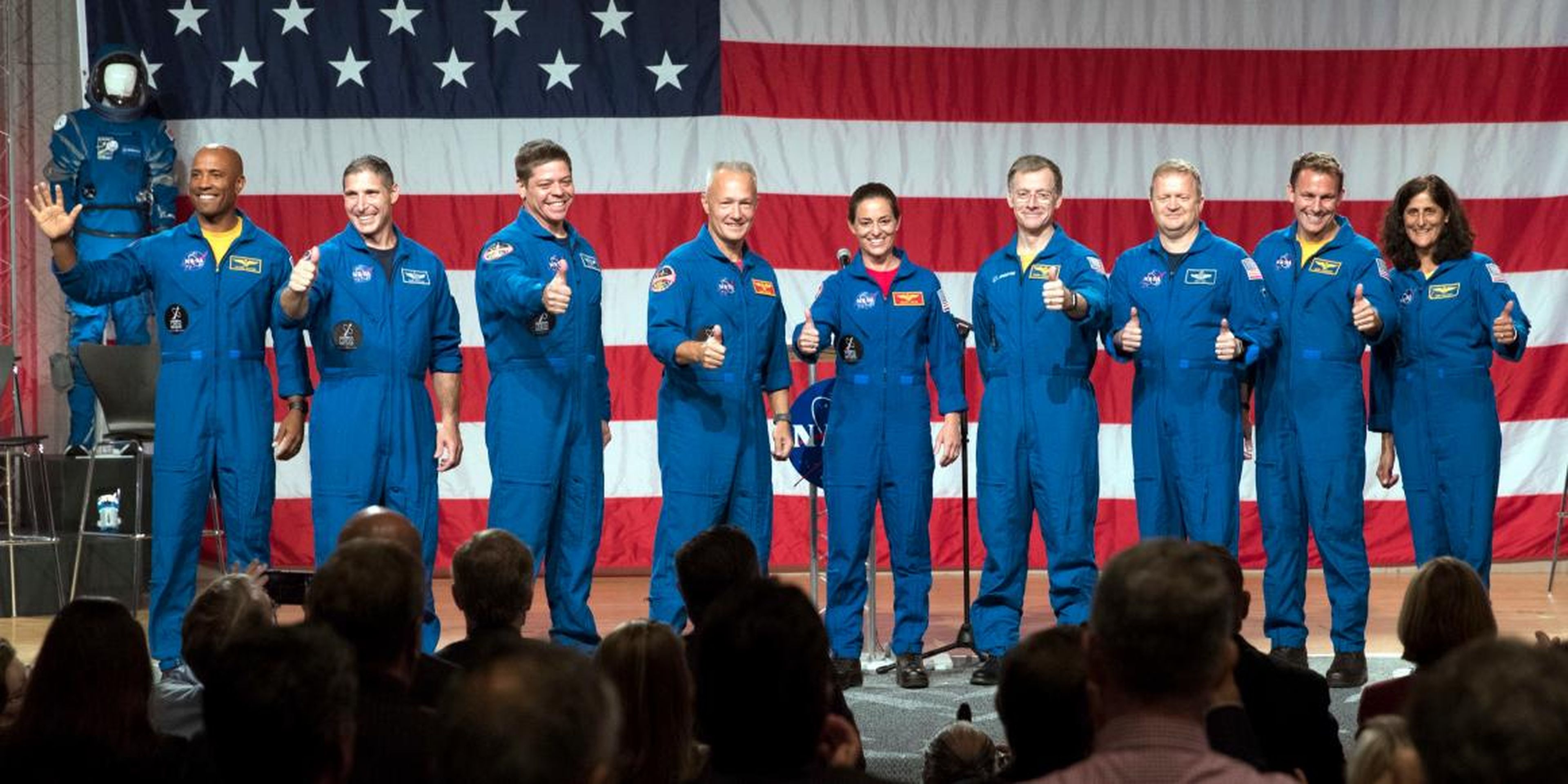 Nine astronauts will fly the first four crewed missions inside SpaceX and Boeing's new spaceships for NASA, called Crew Dragon and CST-100 Starliner, respectively.
