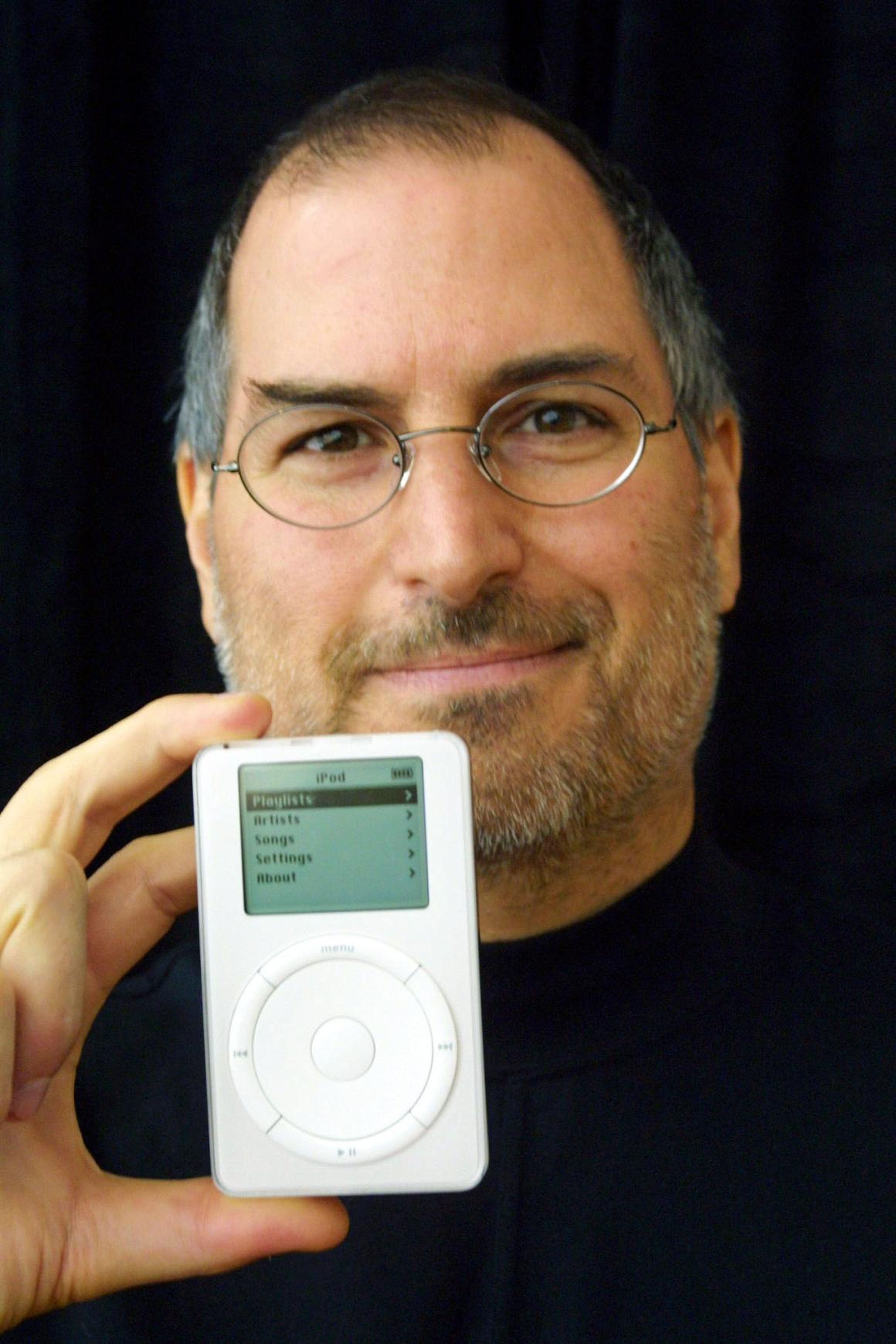In October, Jobs' Apple would take its first steps beyond the Mac with the iPod, a digital music player that promised "1,000 songs in your pocket." The iPod actually got off to a slow start, largely because it started at a pricey