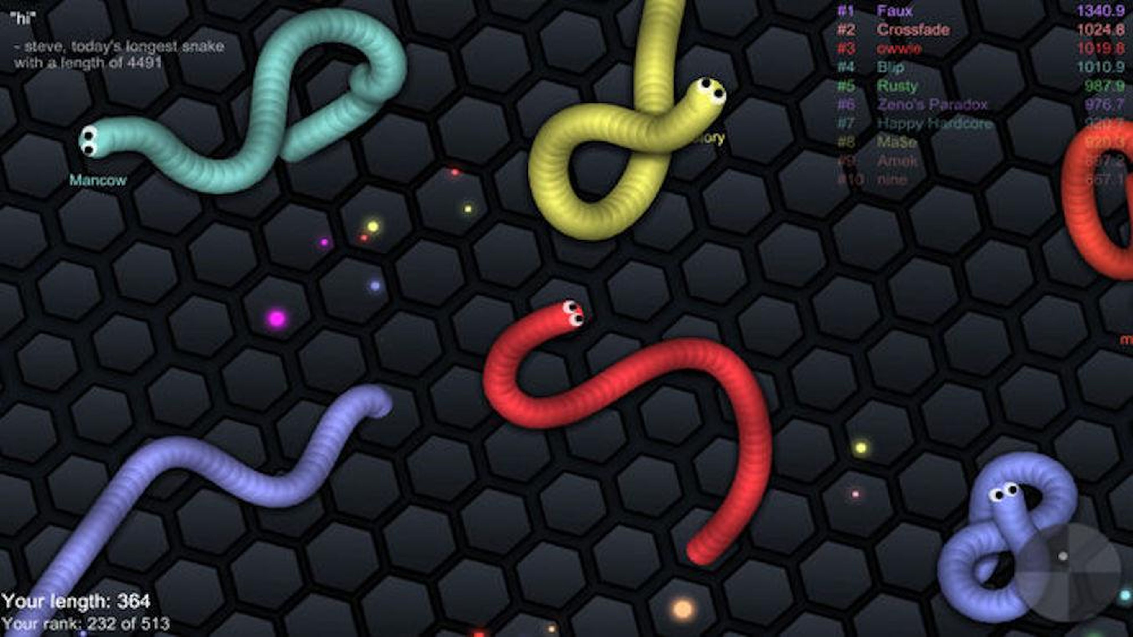 "Slither.io" is the perfect simple, low-pressure game for players who enjoy the cult classic "Snake" and just want to kill a few minutes on a bus ride or while waiting in line. "Slither.io" users played for 1.54 billion hours.