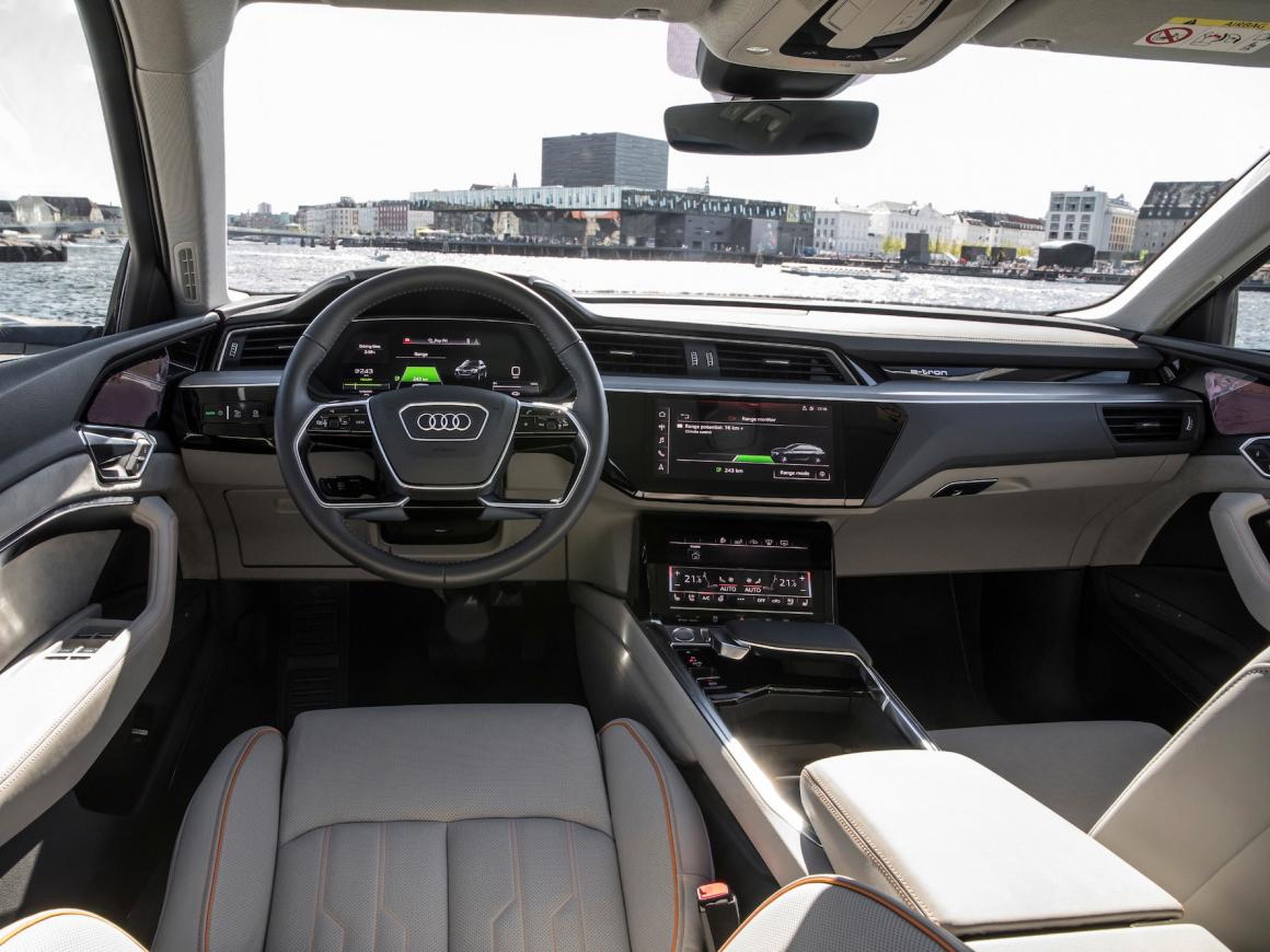 The e-tron will have just under 250 miles of range, Audi says.