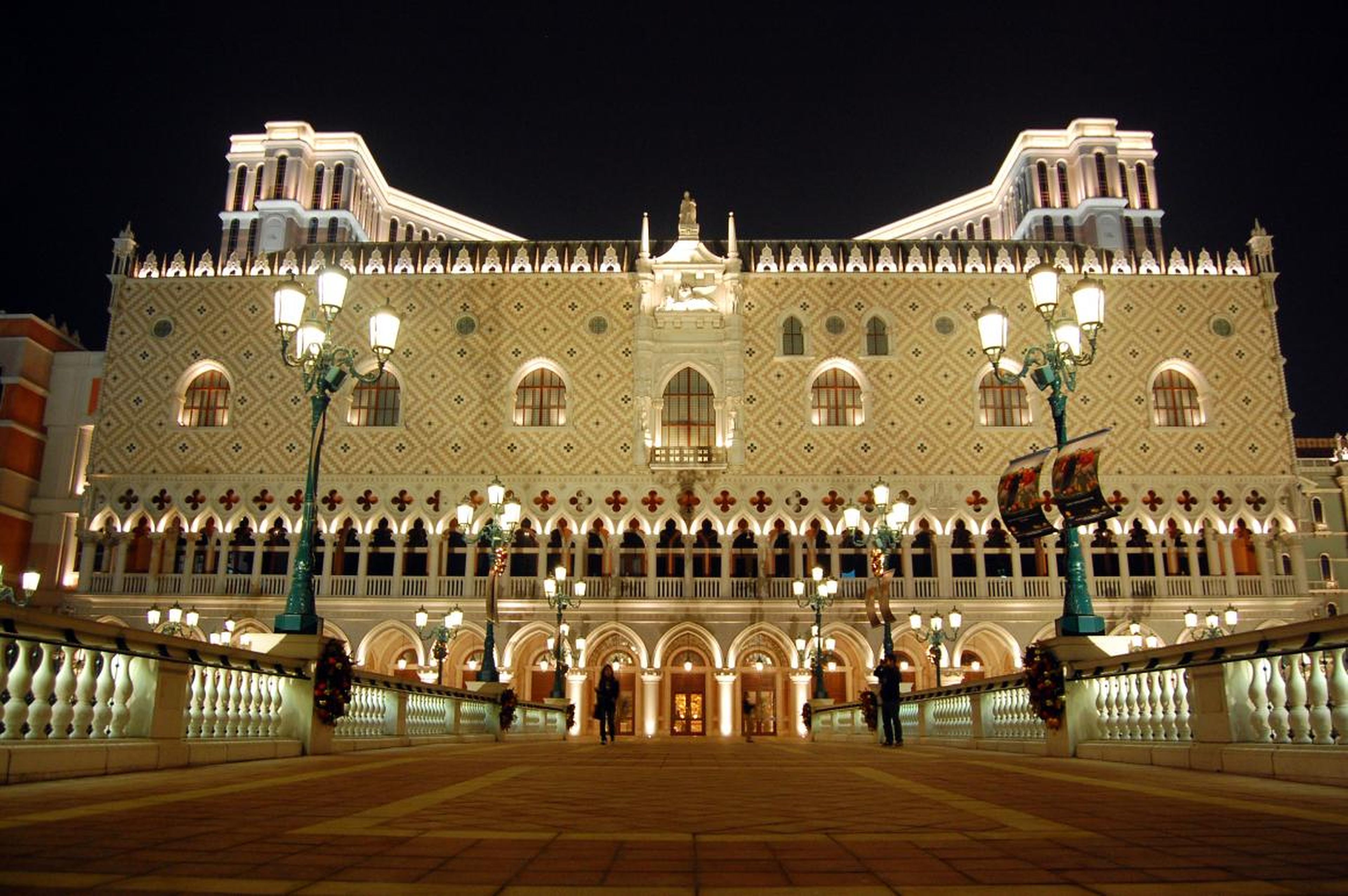 The Venetian is a luxury hotel, mall, and casino in Macau. Built in 2005, the 738-foot resort cost $2.4 billion.