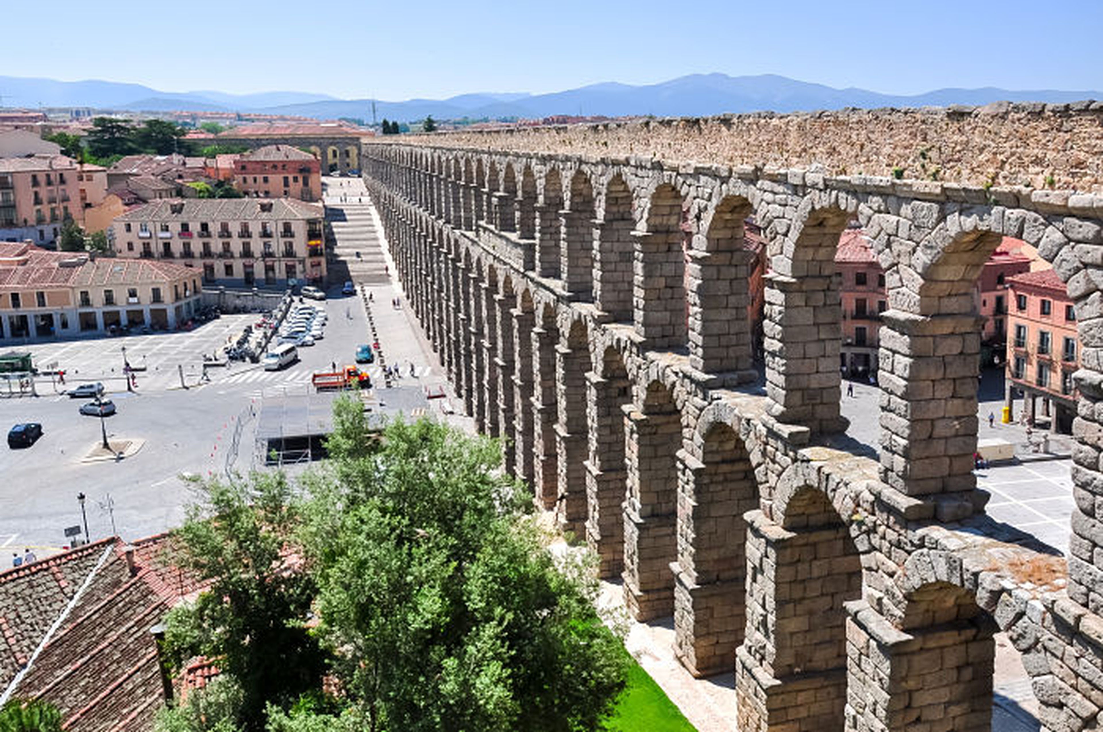 El Acueducto de Segovia, en el centro de la ciudad