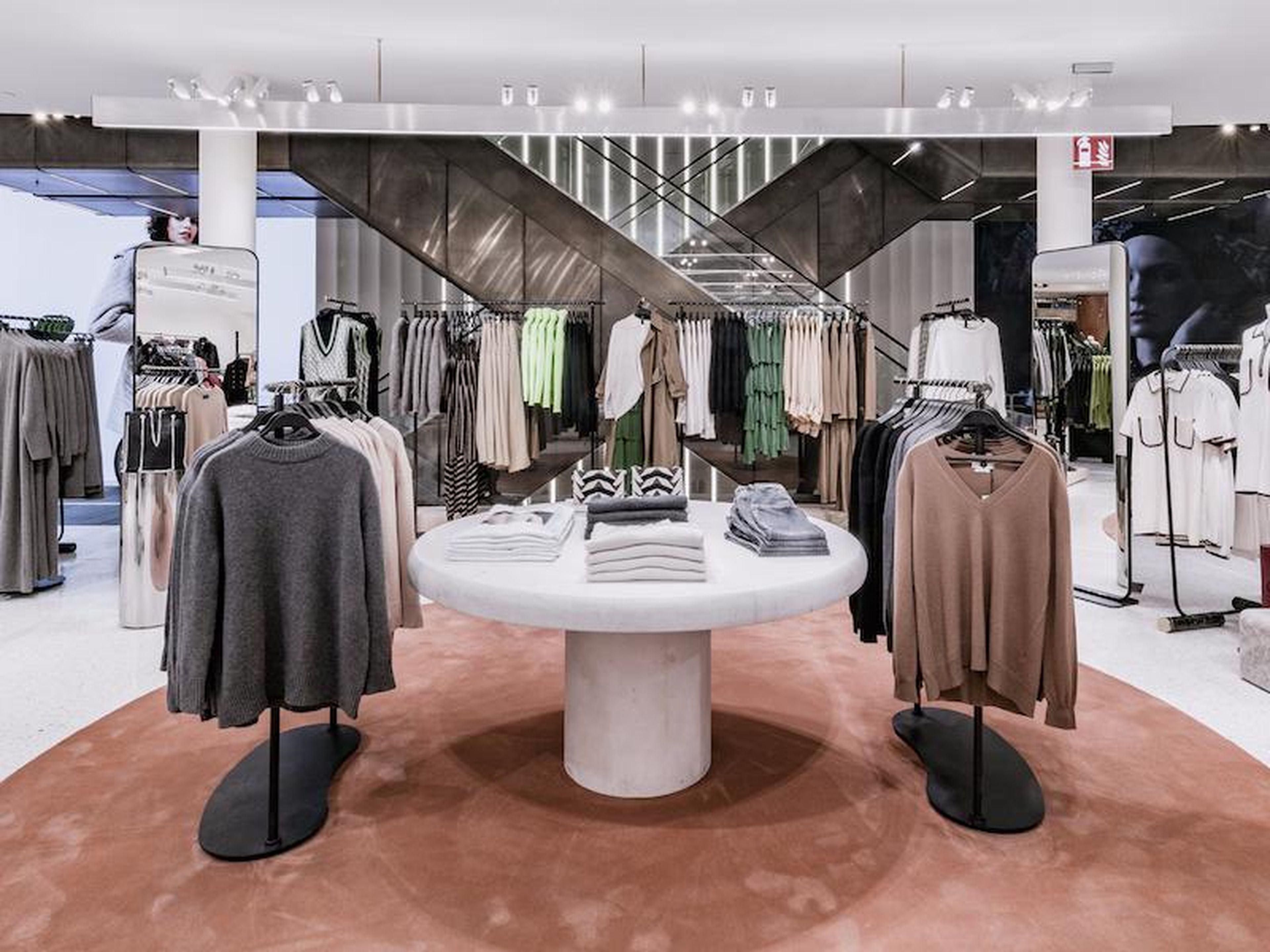 Zara's sleek furniture design in one of its Milan stores.