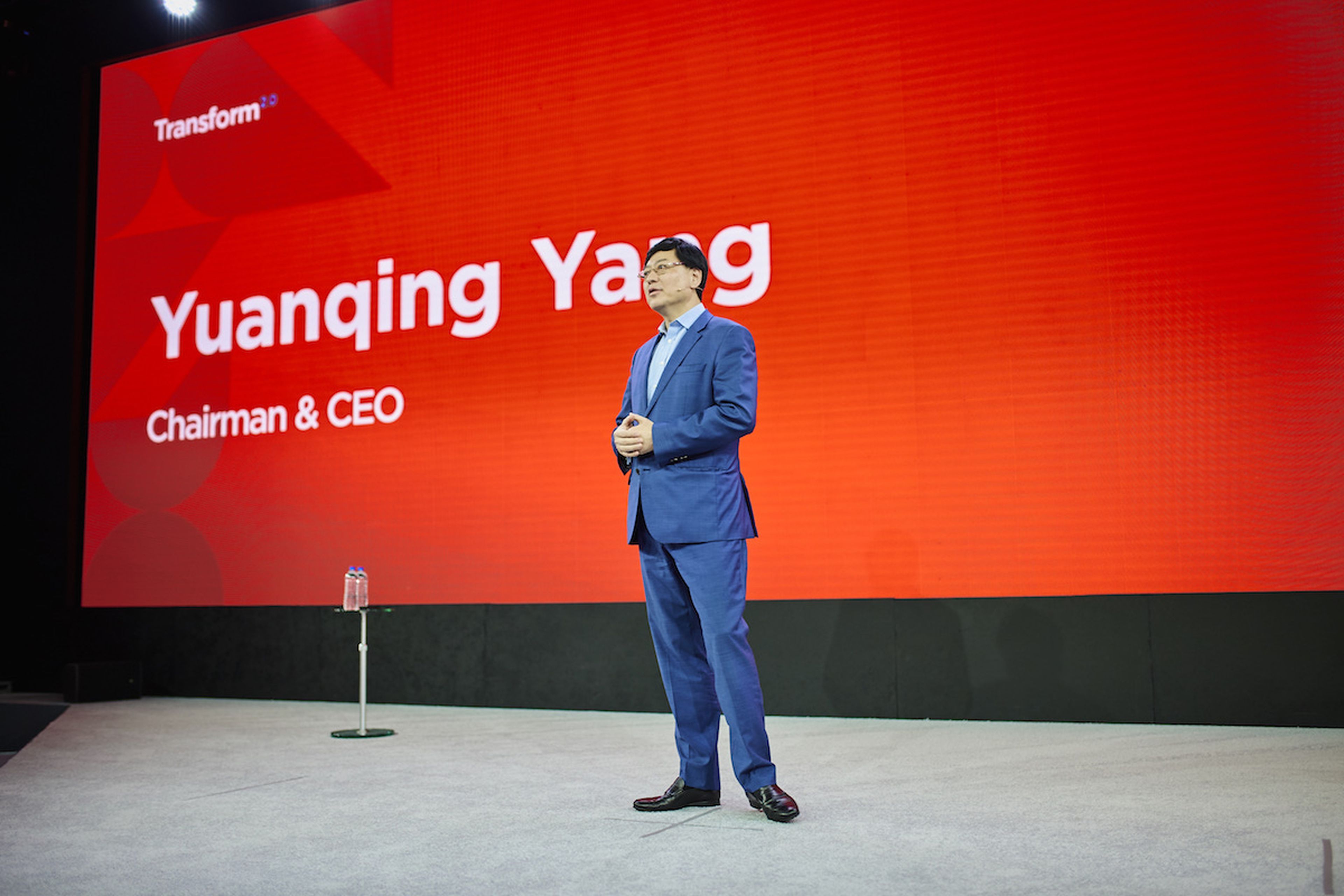 Yuanqing Yang, CEO de Lenovo, en el Lenovo Transforms 2.0 de Nueva York.