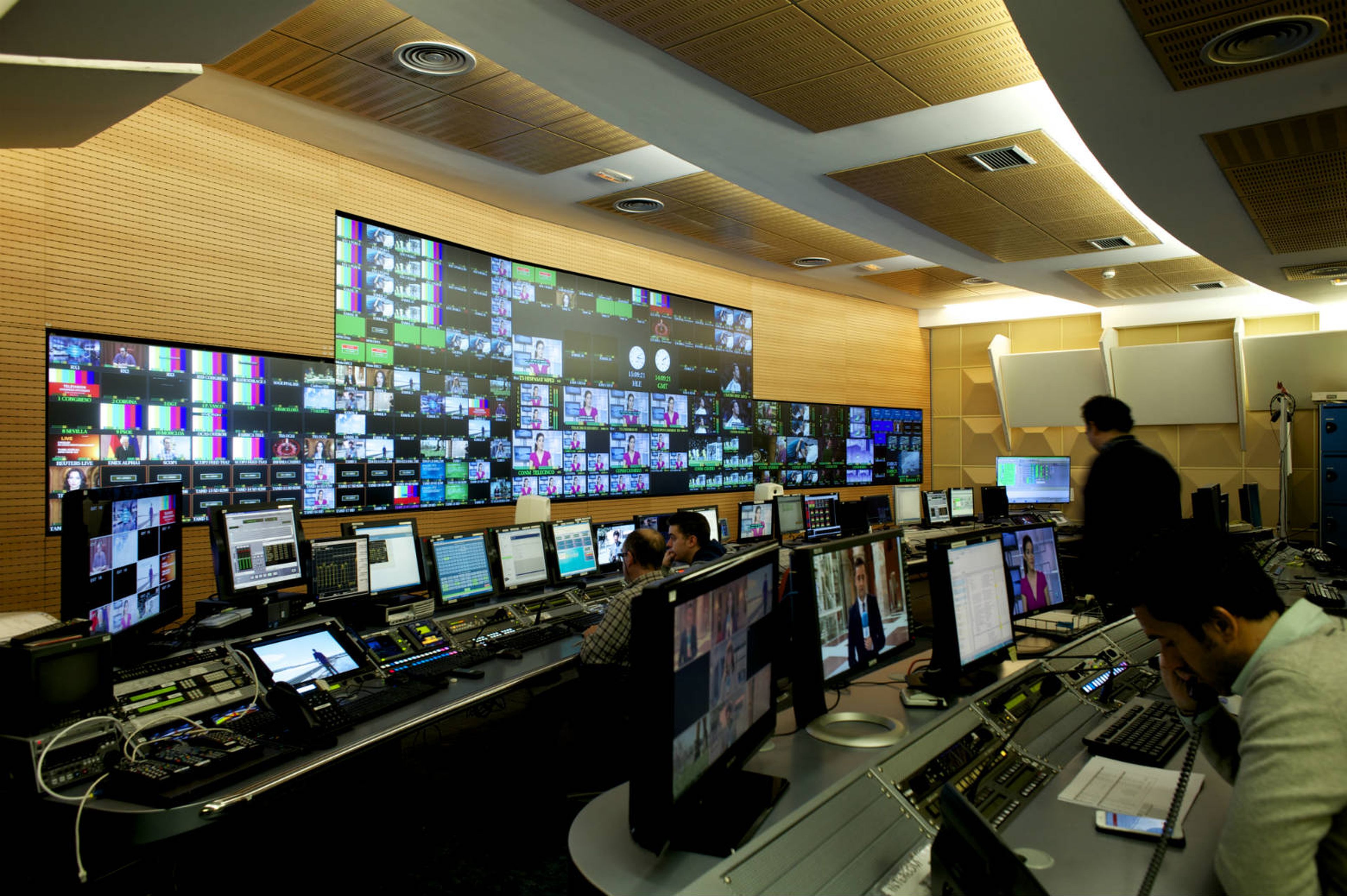 Control central en Mediaset en Madrid.