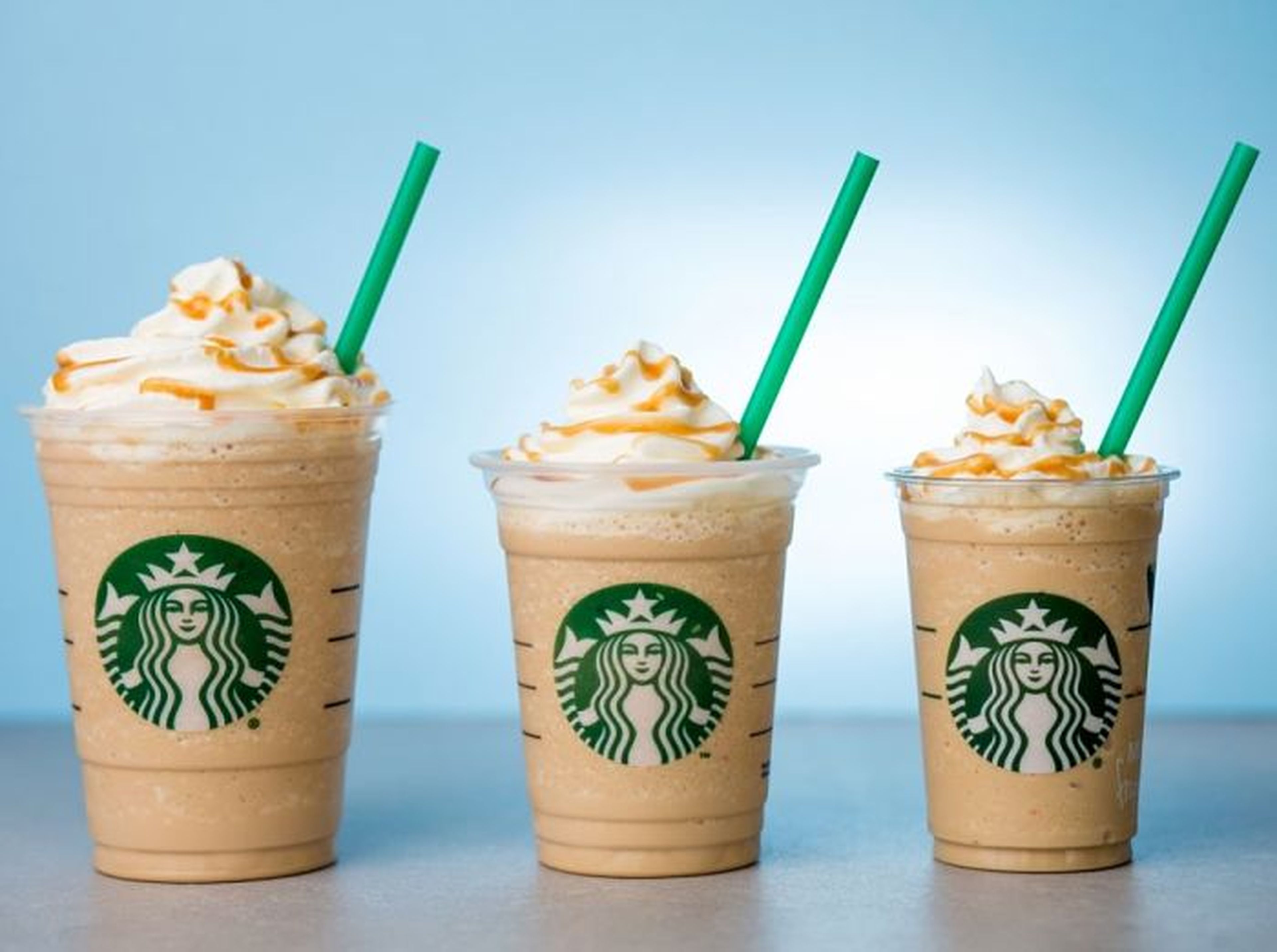 Los distintos tamaños de Frappucinos que ofrece Starbucks