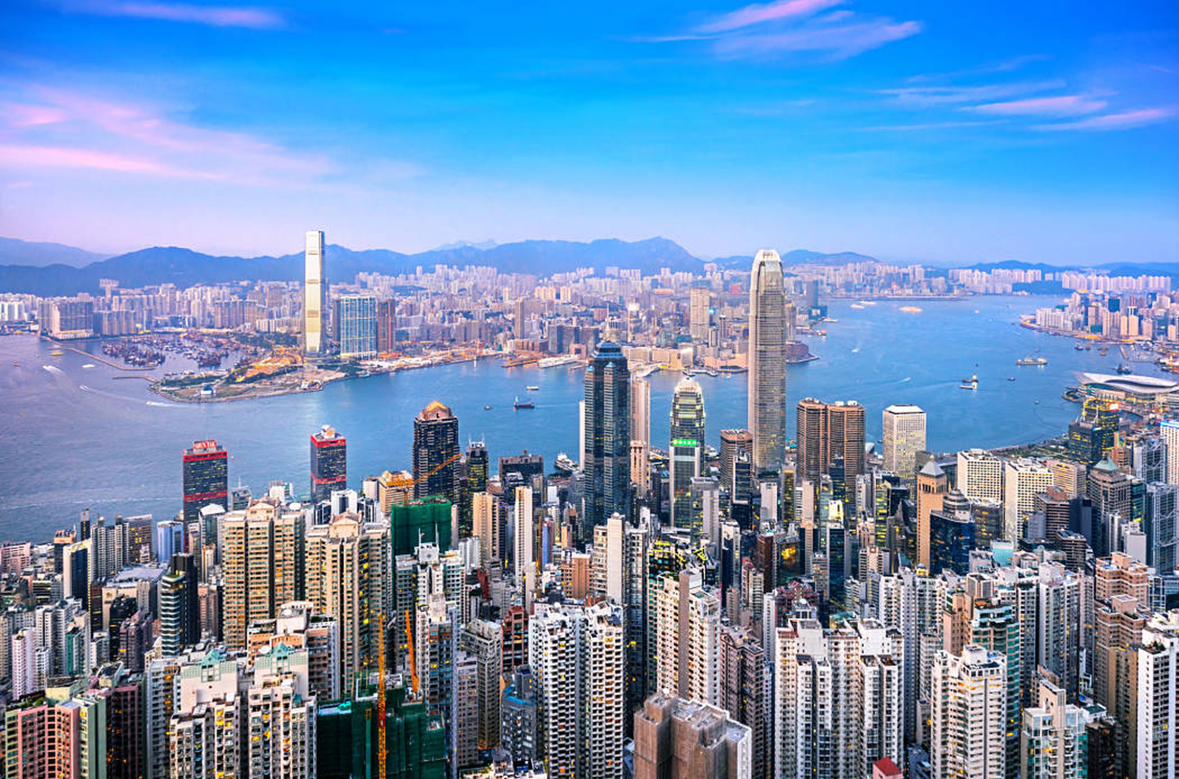 Vista del skyline de Hong Kong