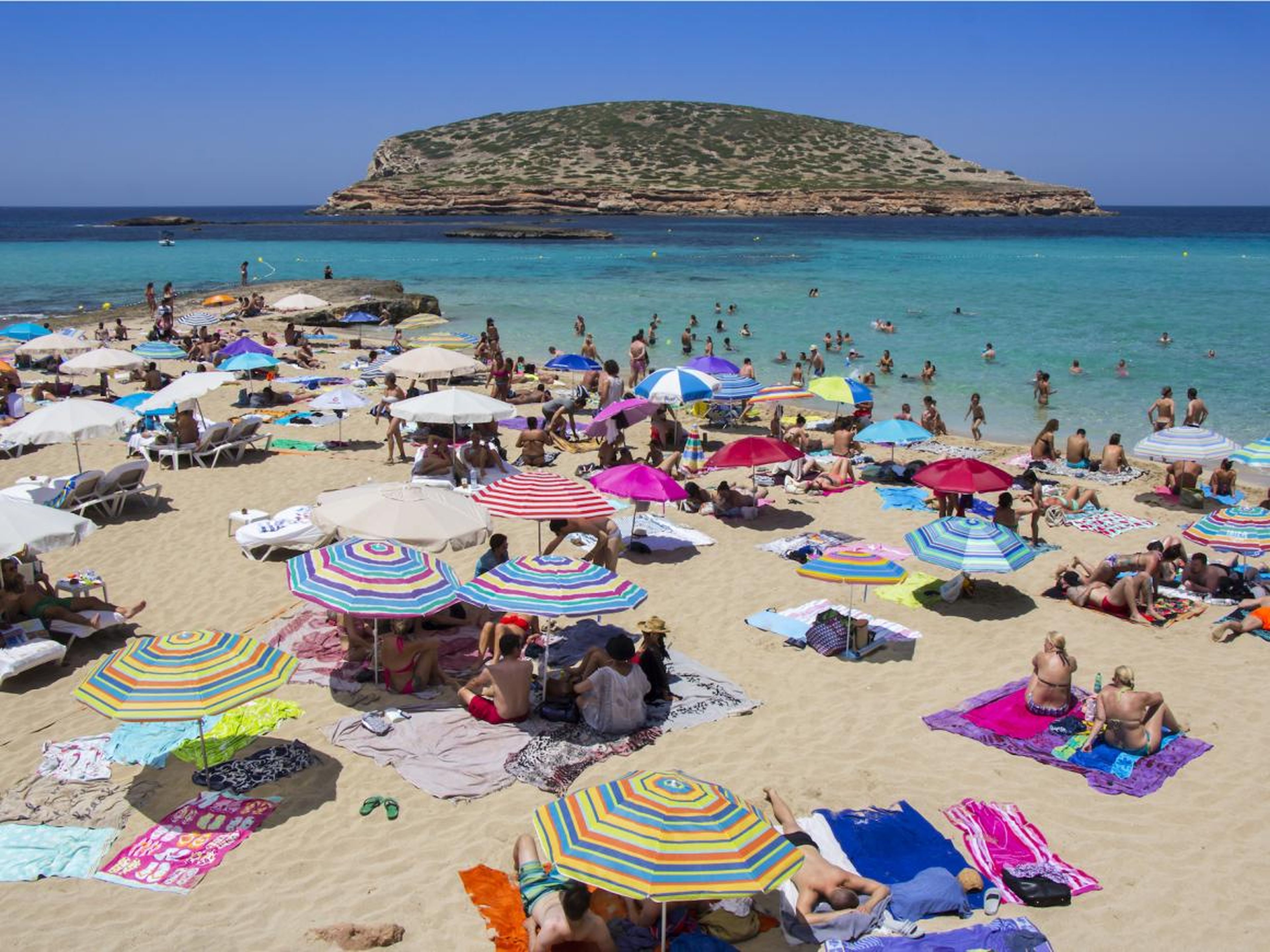 As Ibiza is considerably larger than Mykonos, there's a lot more variety in beaches, like Cala Conta, a gorgeous beach with rock cliffs and sand dunes and ...