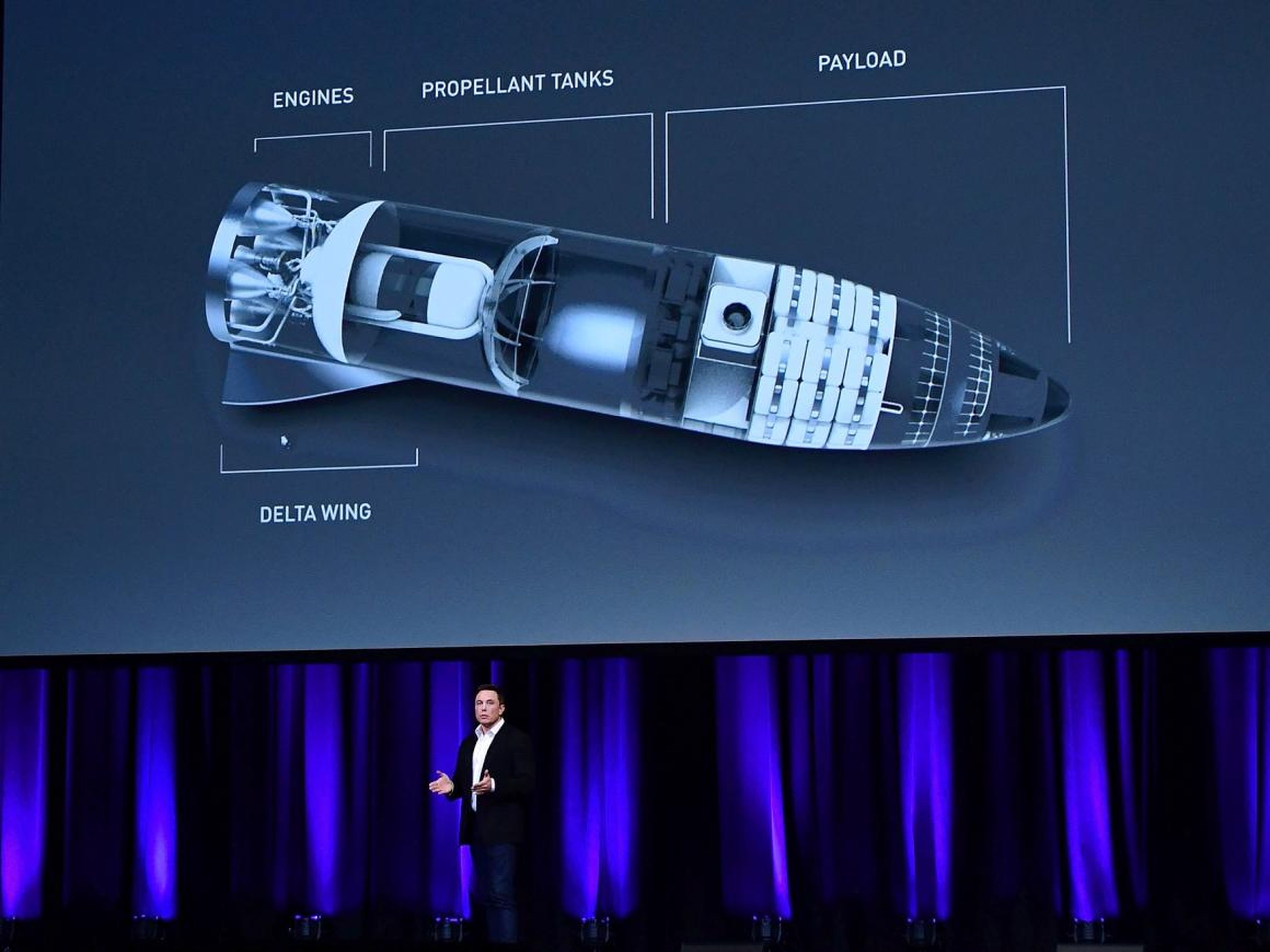 Musk hablando en el Congreso Astronáutico Internacional en septiembre pasado en Adelaide, Australia.