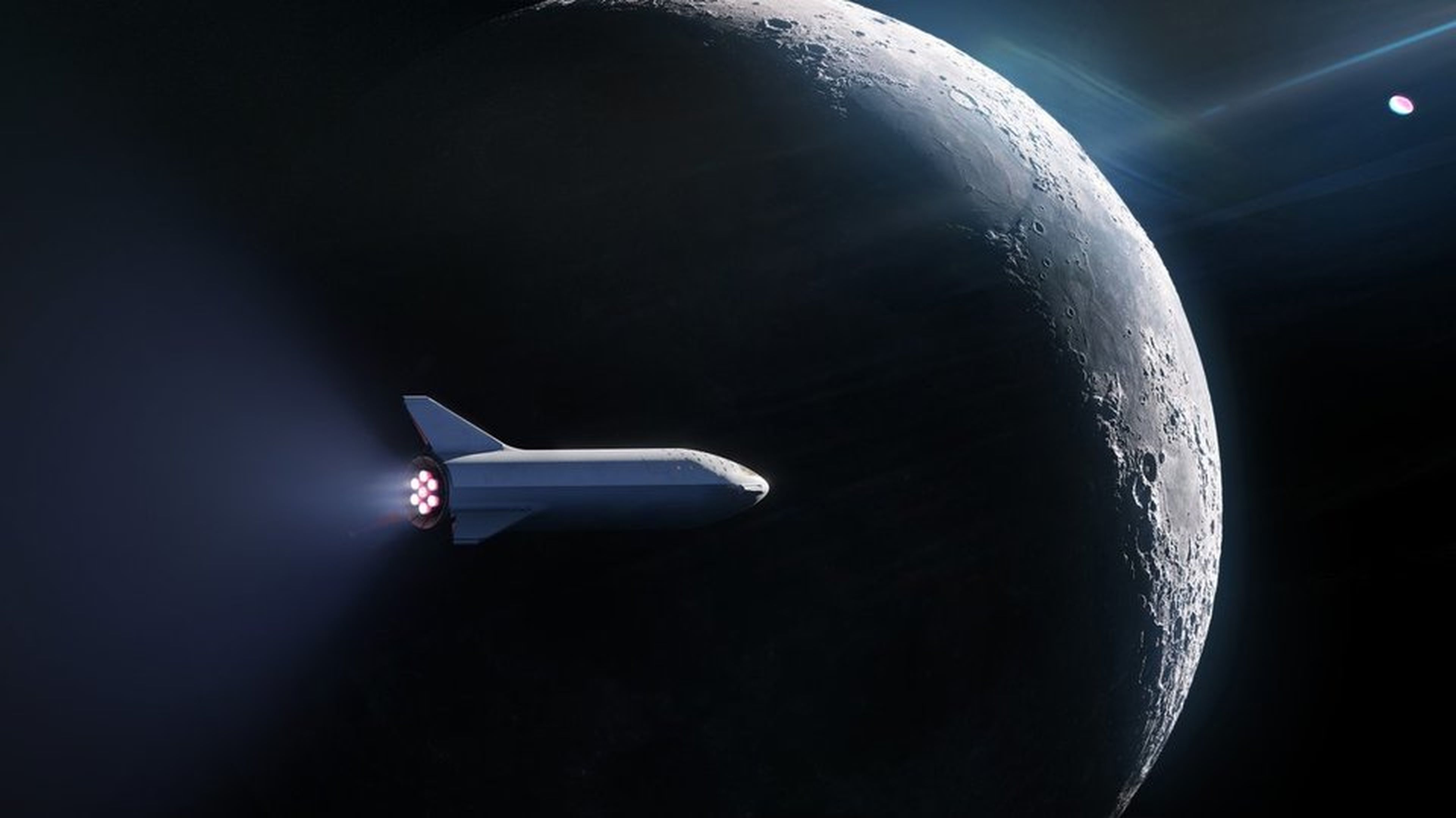 Un boceto de SpaceX sobre la nave que transportará a los primeros pasajeros a la Luna