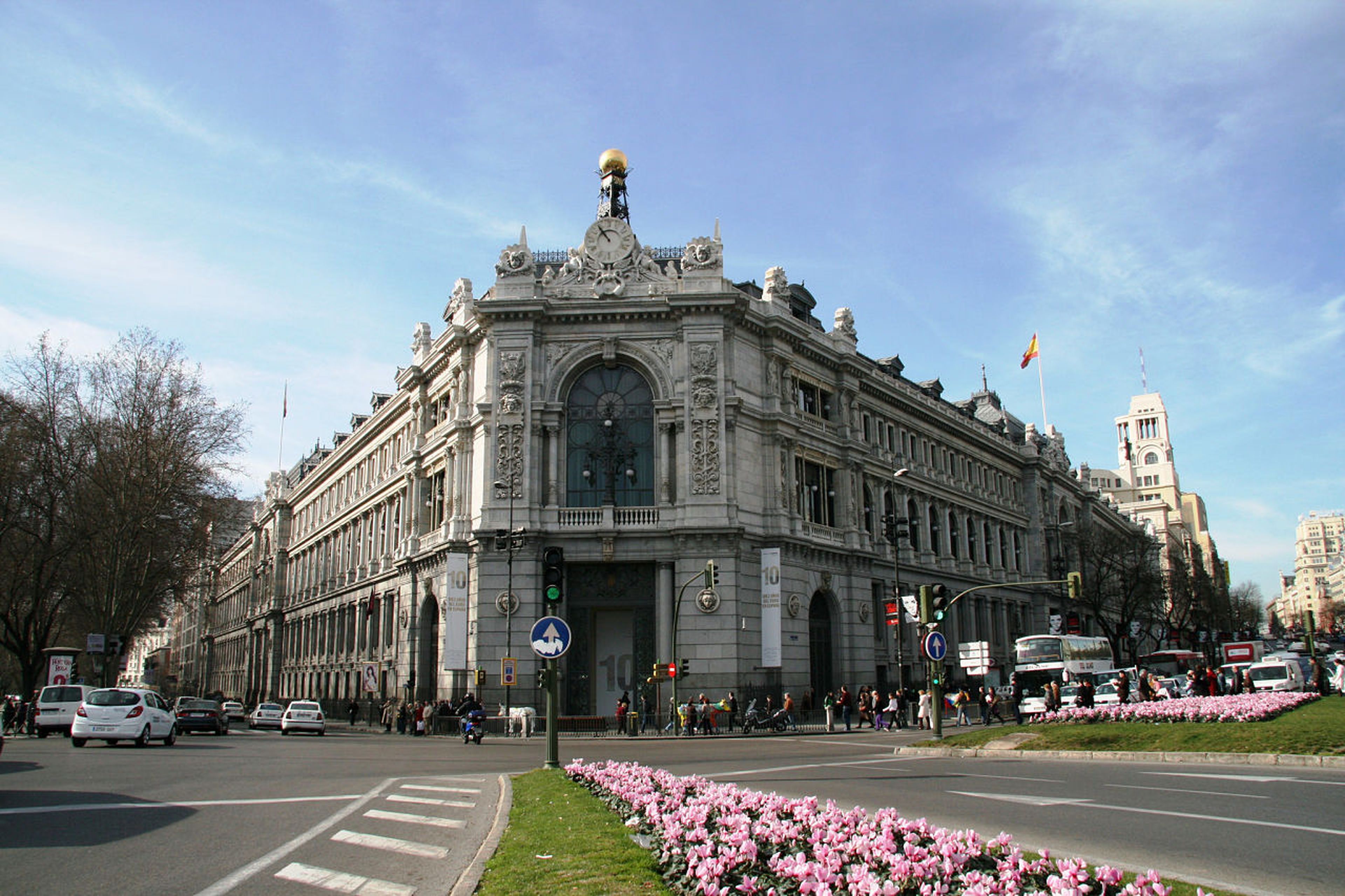 Sede central del Banco de España en la plaza de Cibeles en Madrid 