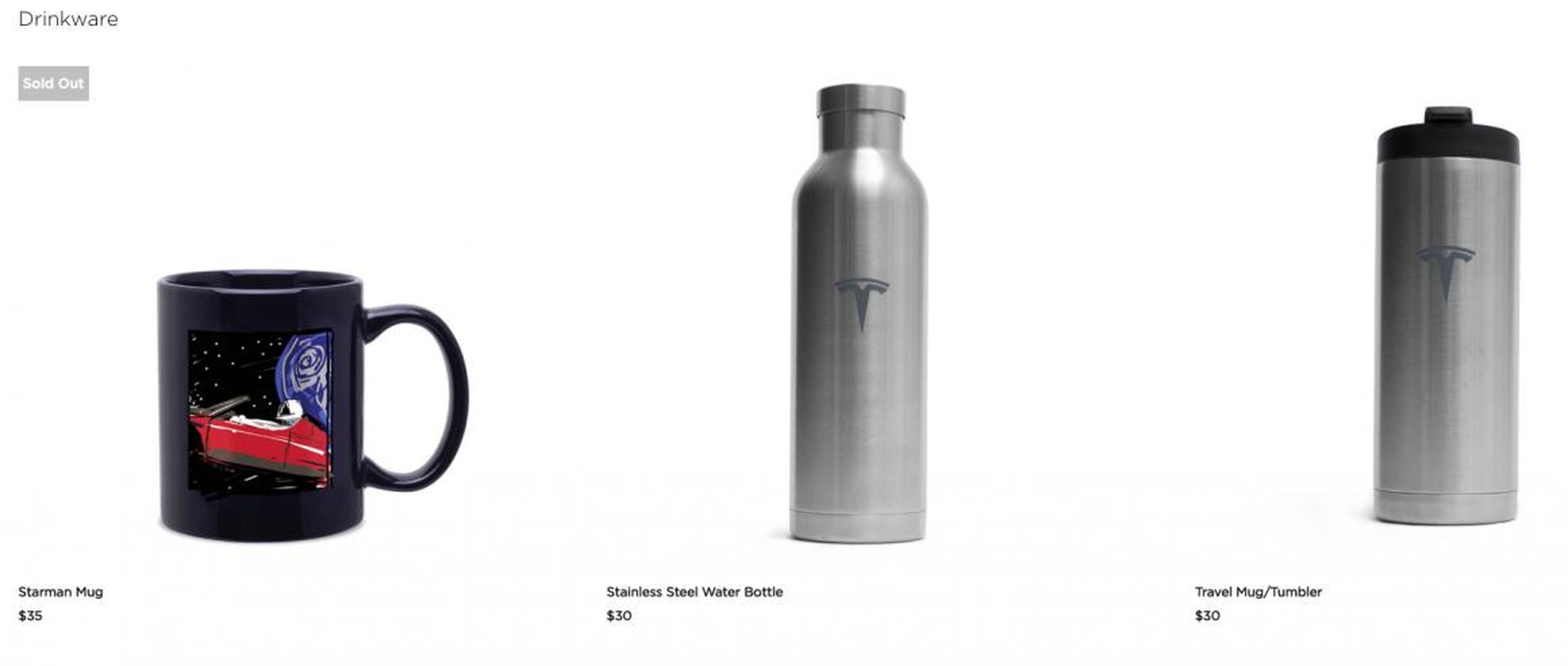 Tesla offers some custom mugs and thermoses.