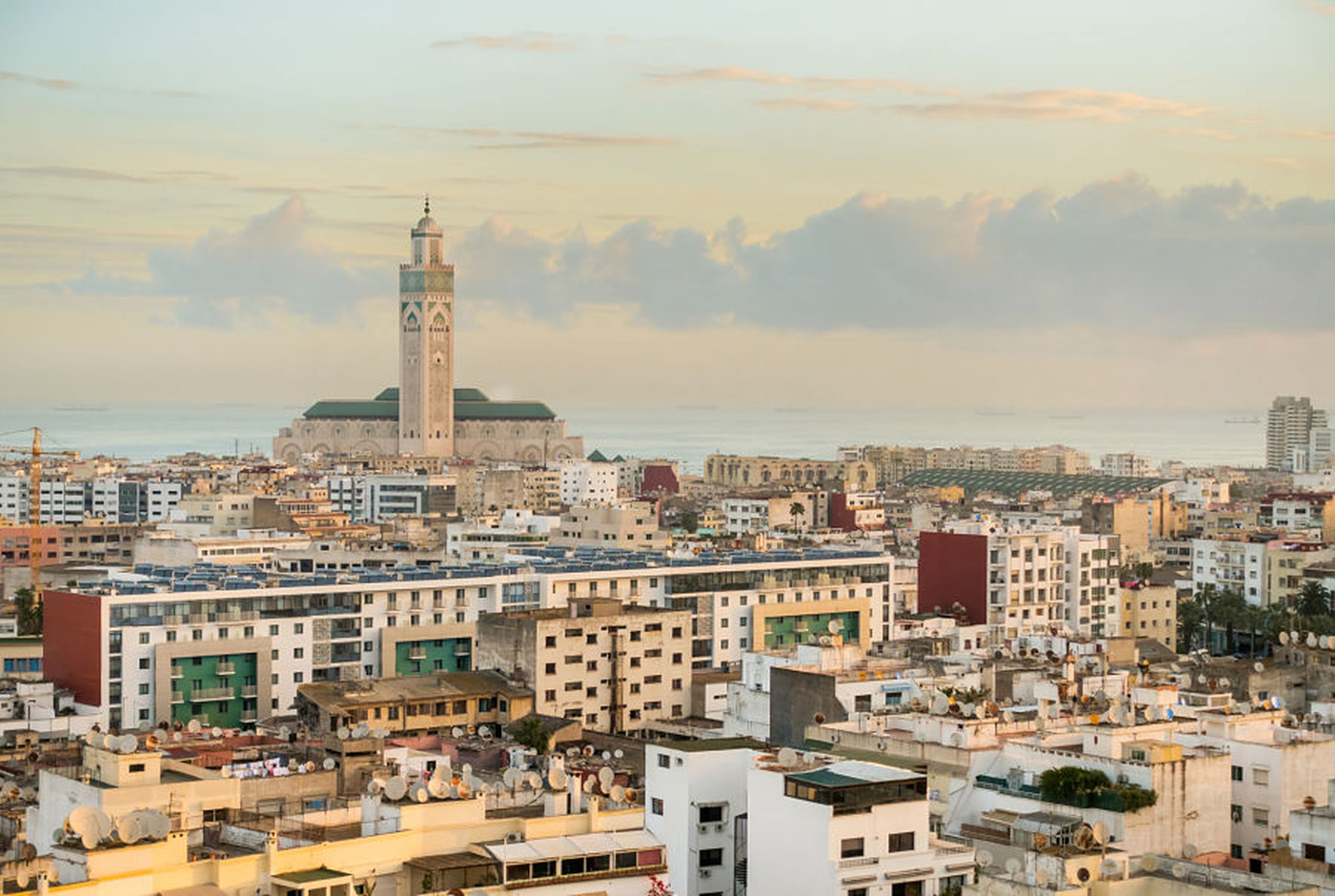 Vista aérea del centro de Casablanca (Marruecos)