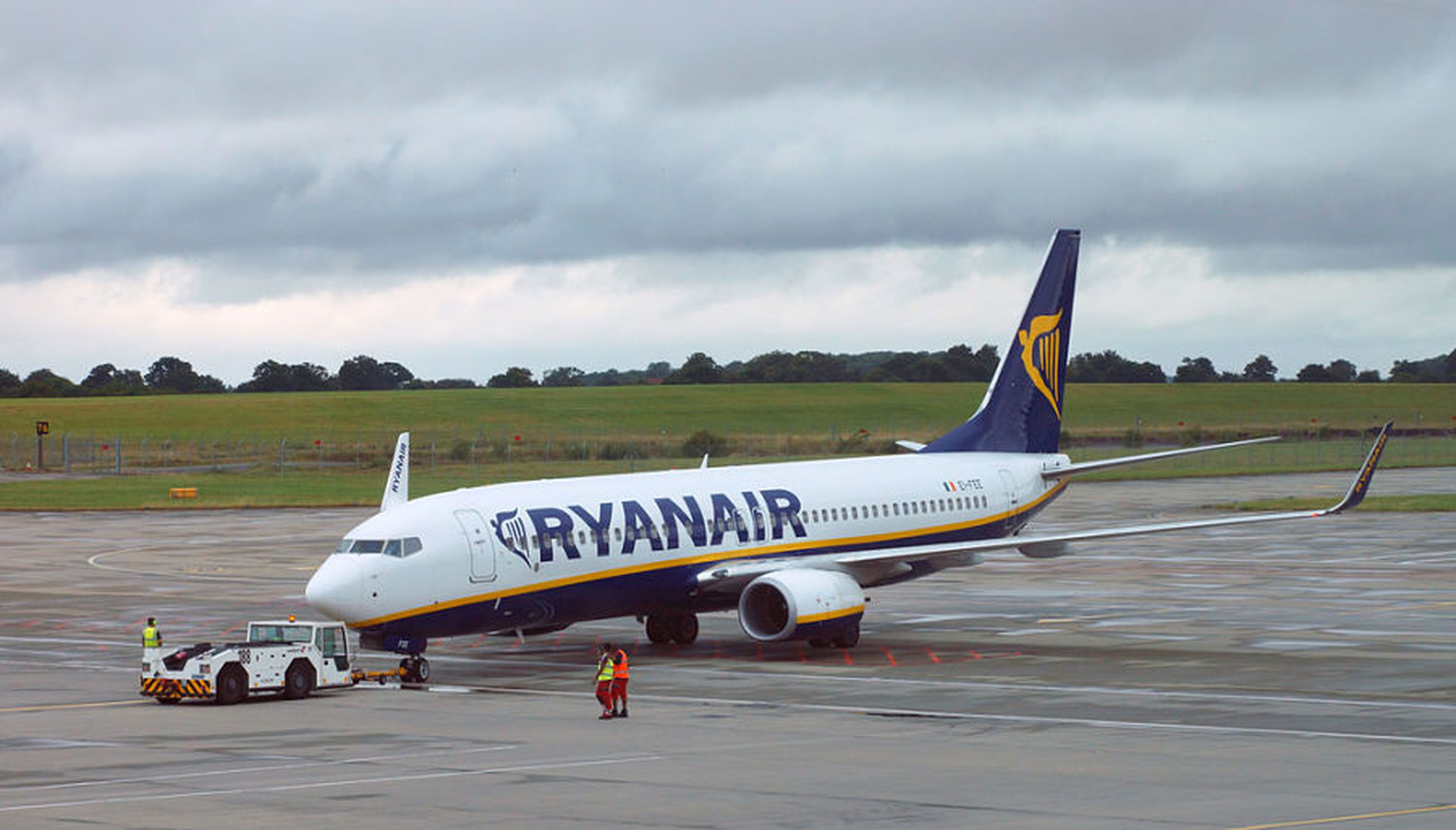 Un vuelo de Ryanair aterriza en el aeropuerto londinense de Stansted