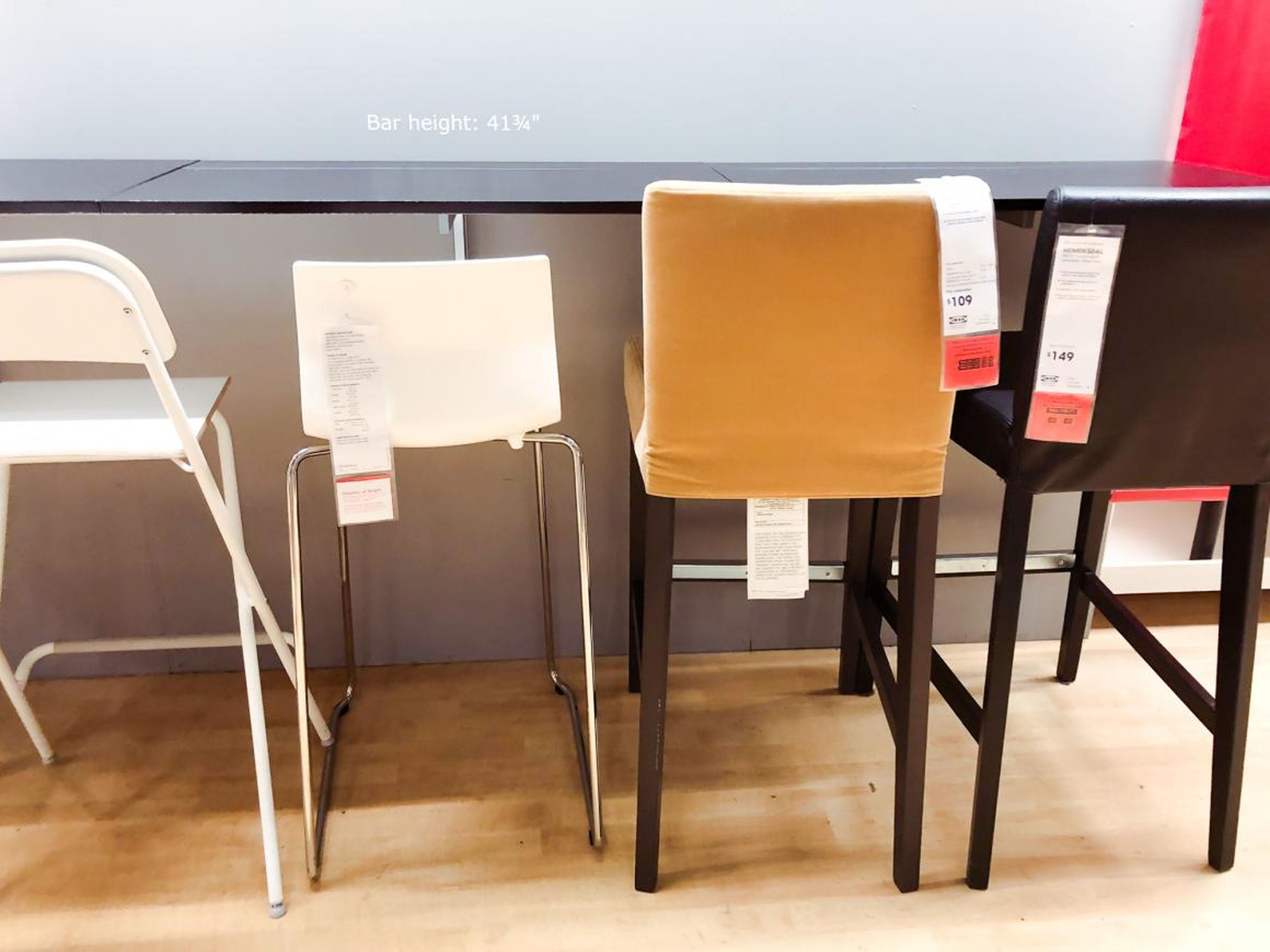 It also sells bar stools that range in price from $60 to $150. The quality varied — some of the less expensive products didn't feel super sturdy.