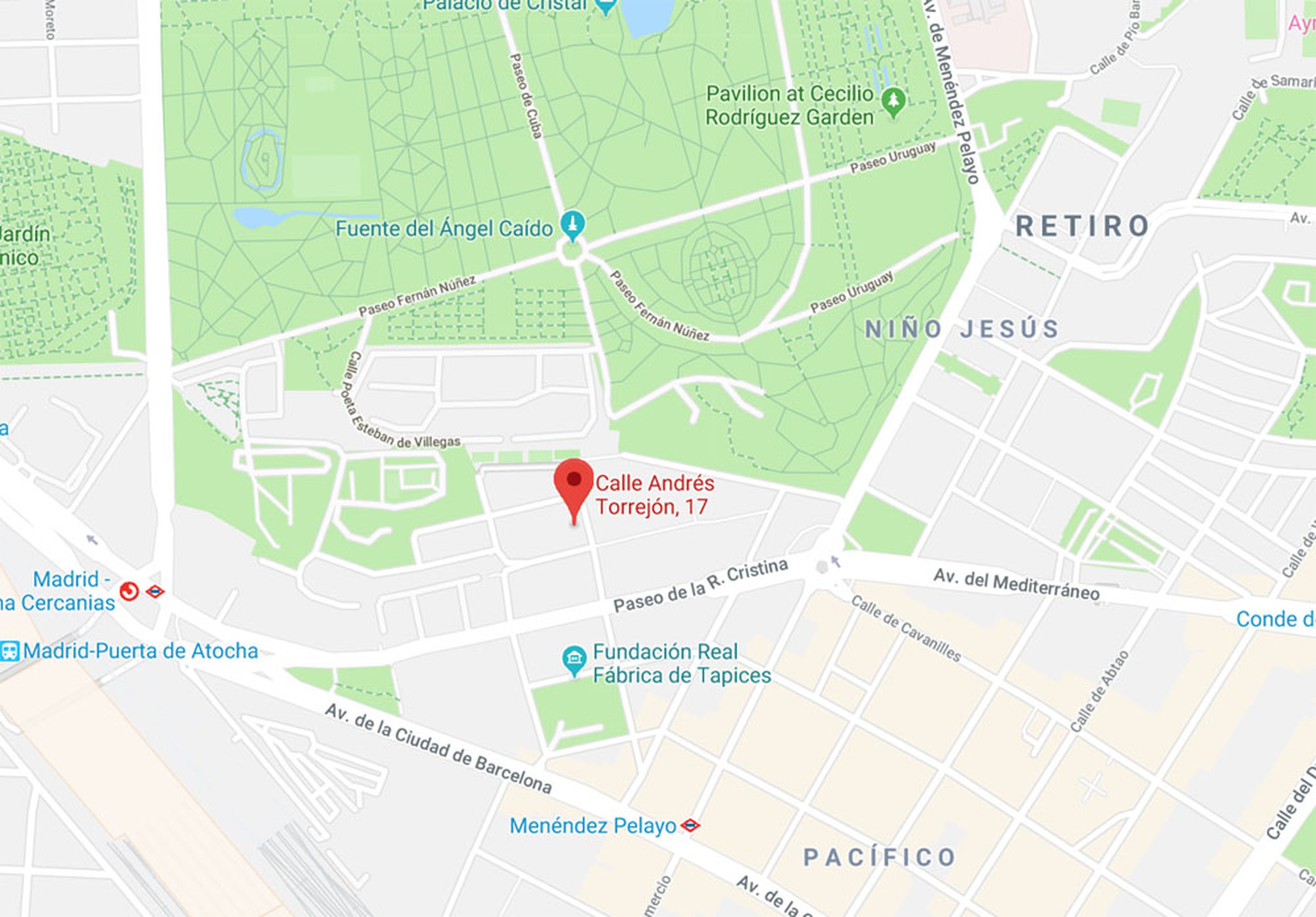 Localización de las 'supercocinas' de Deliveroo en Madrid-Retiro