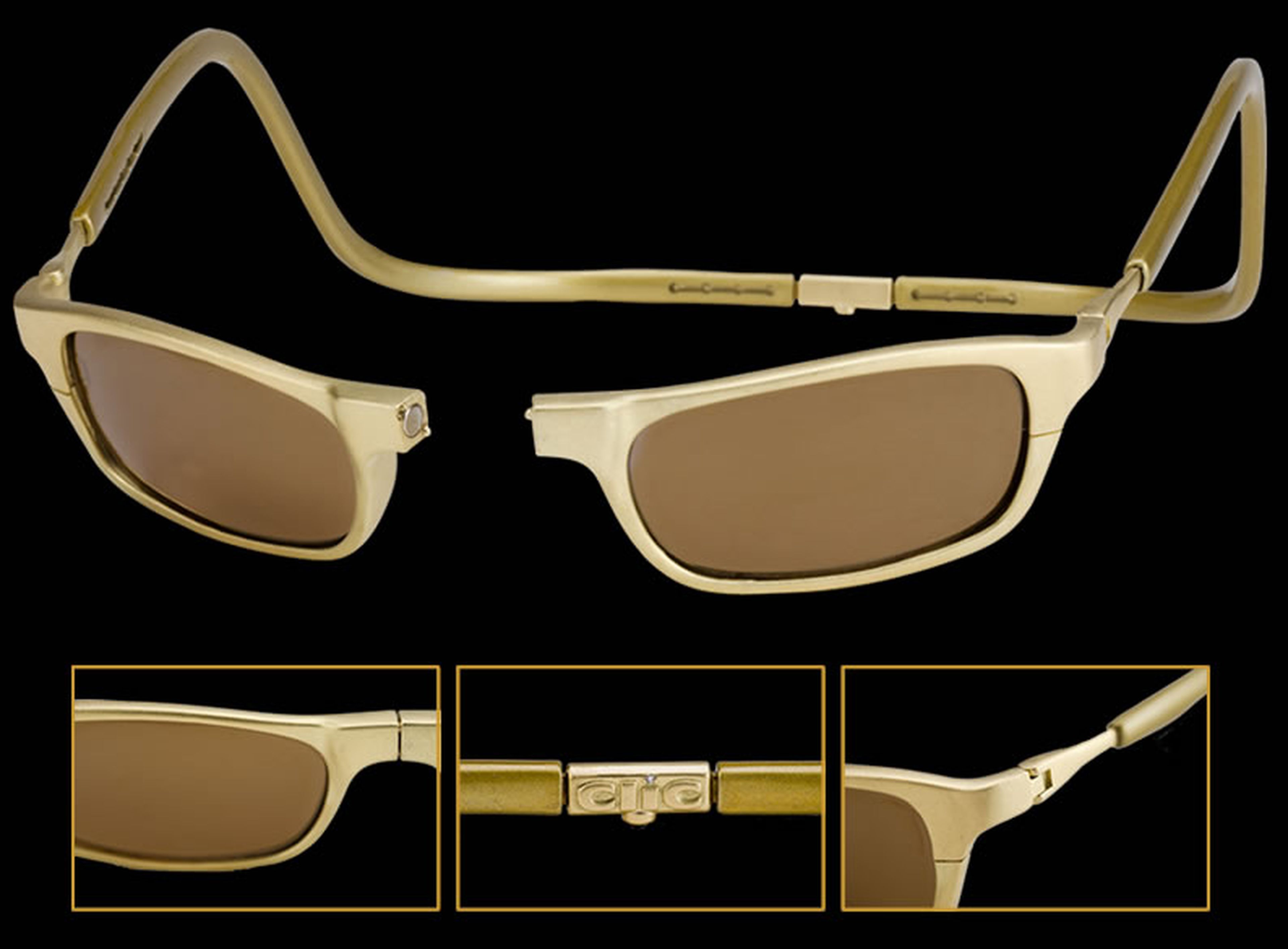 Detalles de las gafas de sol de oro de 18 kilates Clic Gold