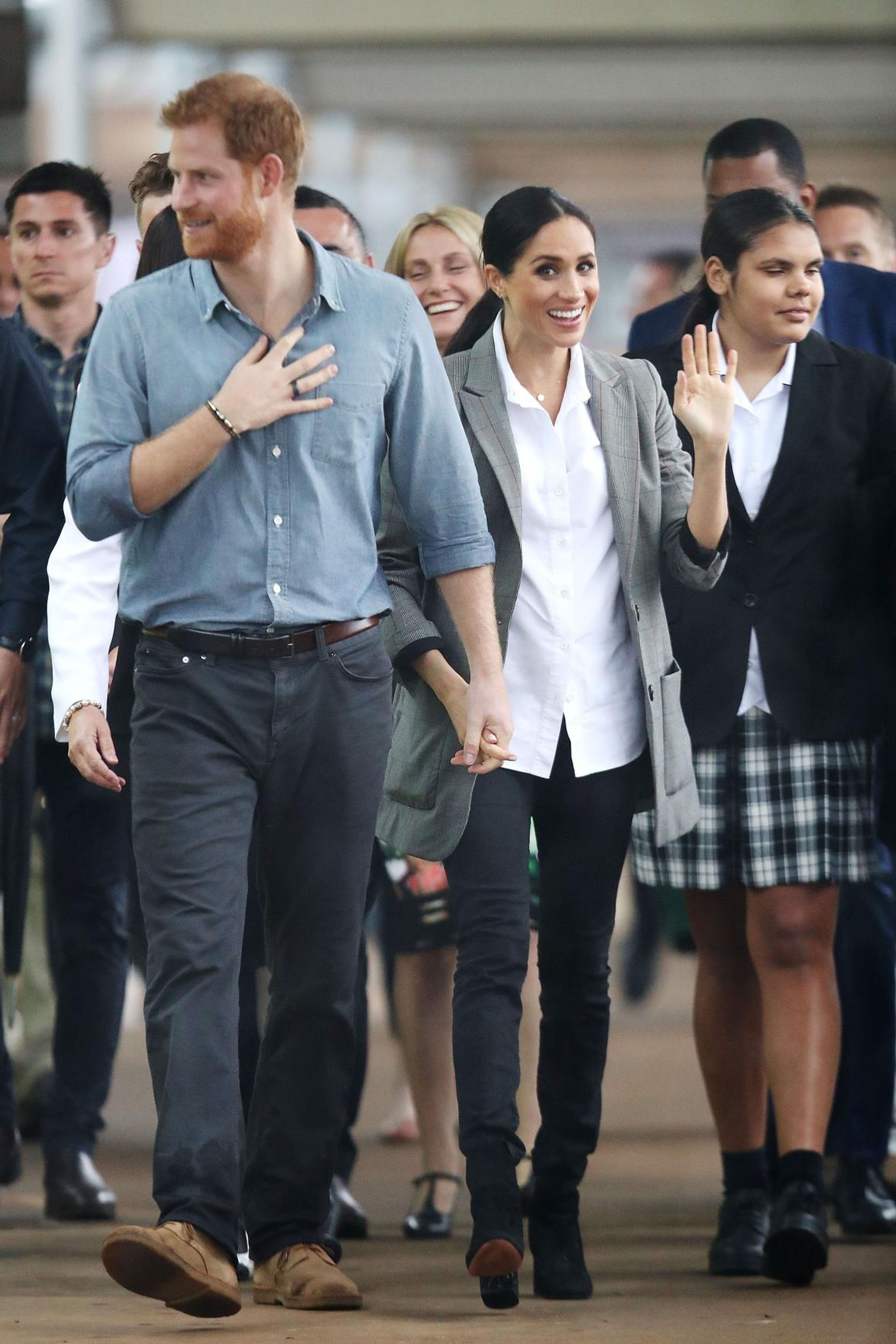 The duchess also wore the jeans during a visit to Dubbo, Australia.