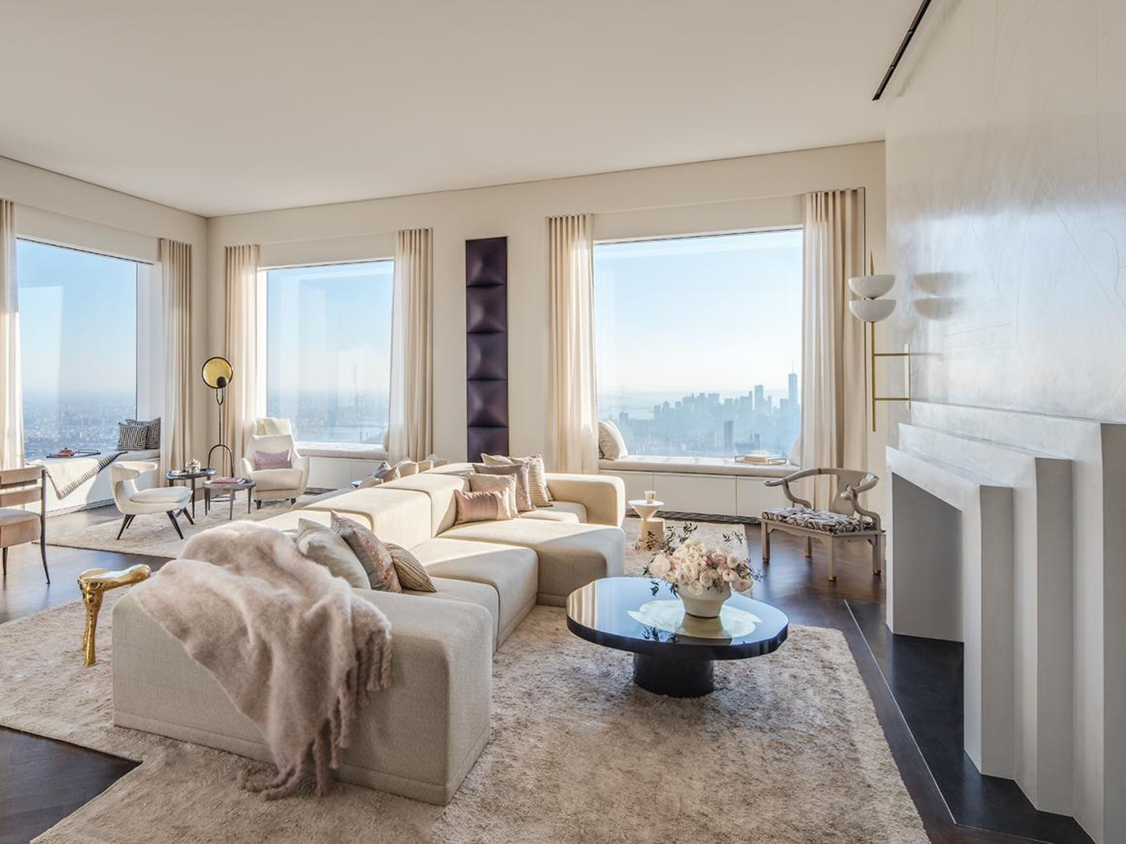 The expansive 8,255-square-foot penthouse on the 95th floor included six bedrooms and seven bathrooms until it was split into two separate three-bedroom condos.