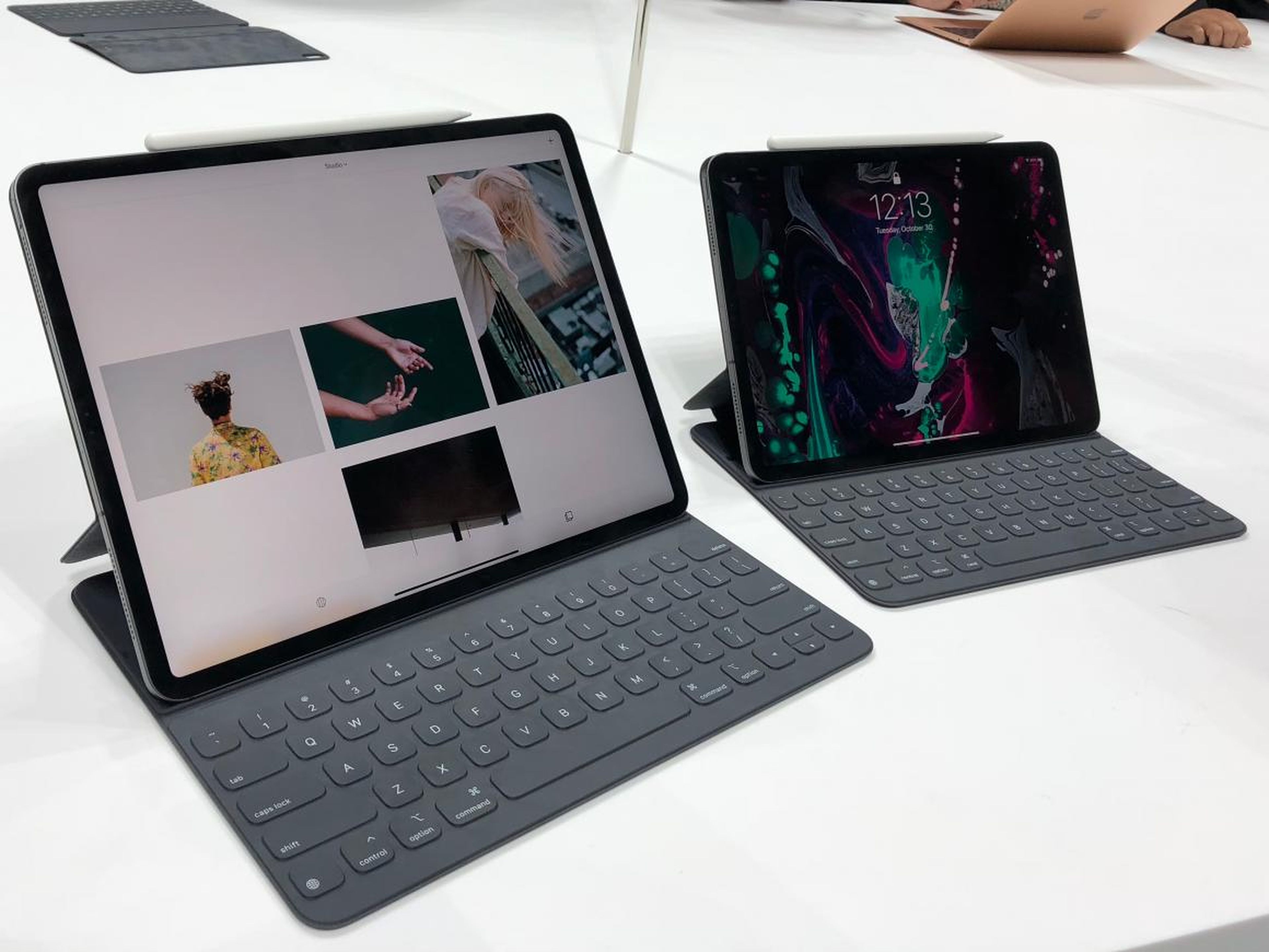Face ID can unlock the iPad Pro even in landscape mode — which is good, because Apple's updated Smart Keyboard Folio situates the tablet that way.