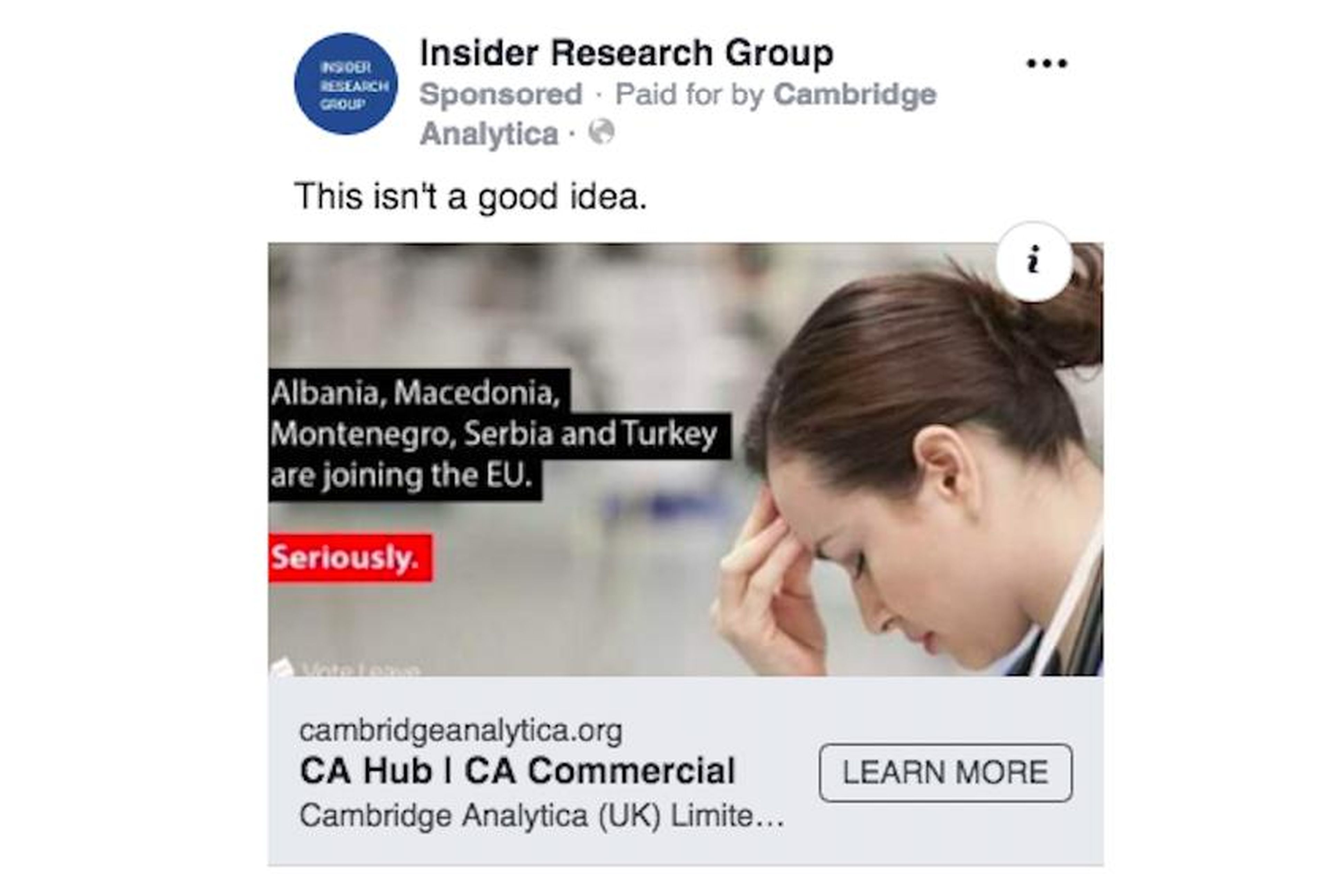 We ran 2 fake ads pretending to be Cambridge Analytica — and Facebook failed to catch that they were frauds