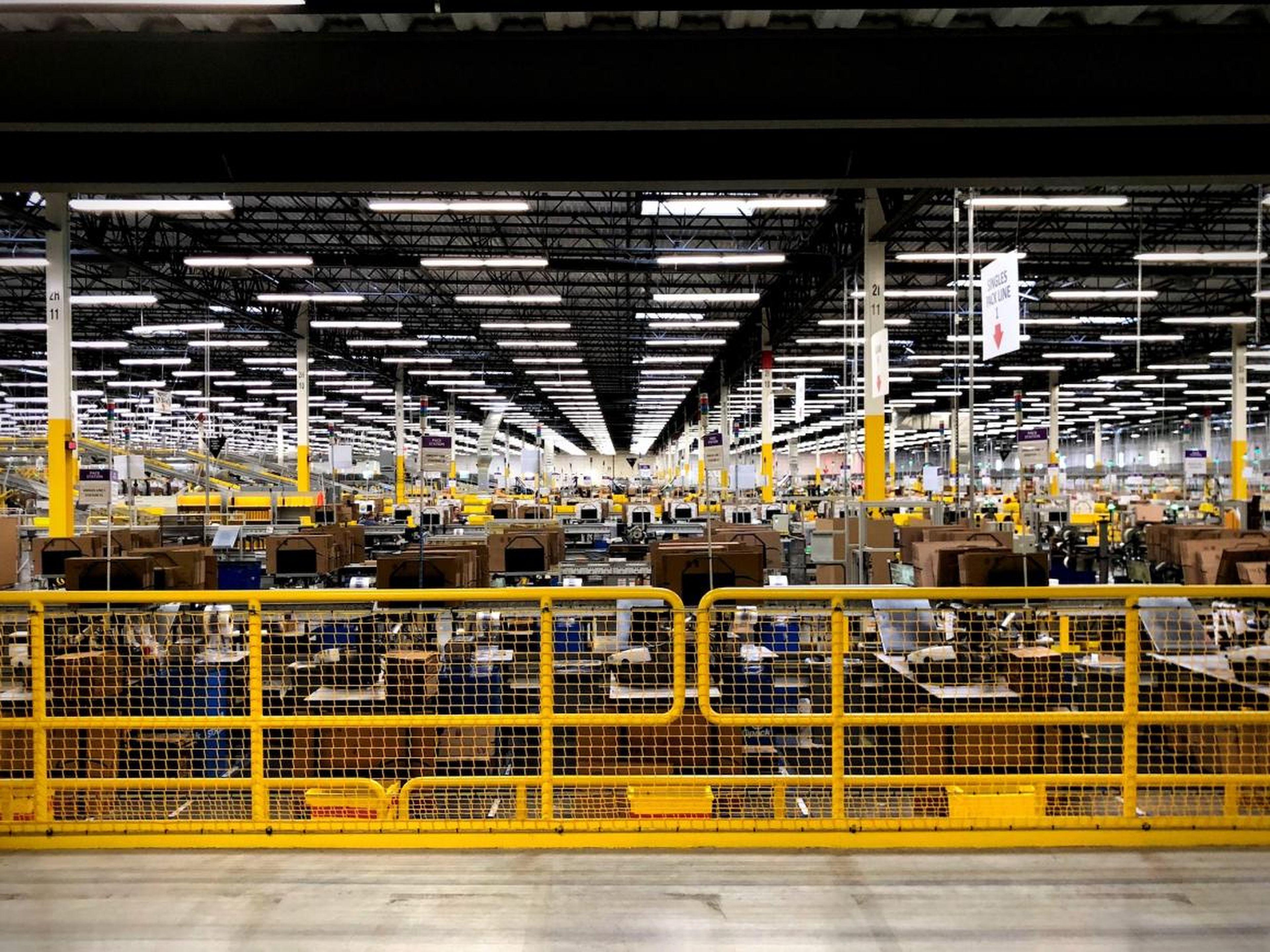 The facility is vast — just under 1 million square feet — and contains 18 miles of conveyor belts.