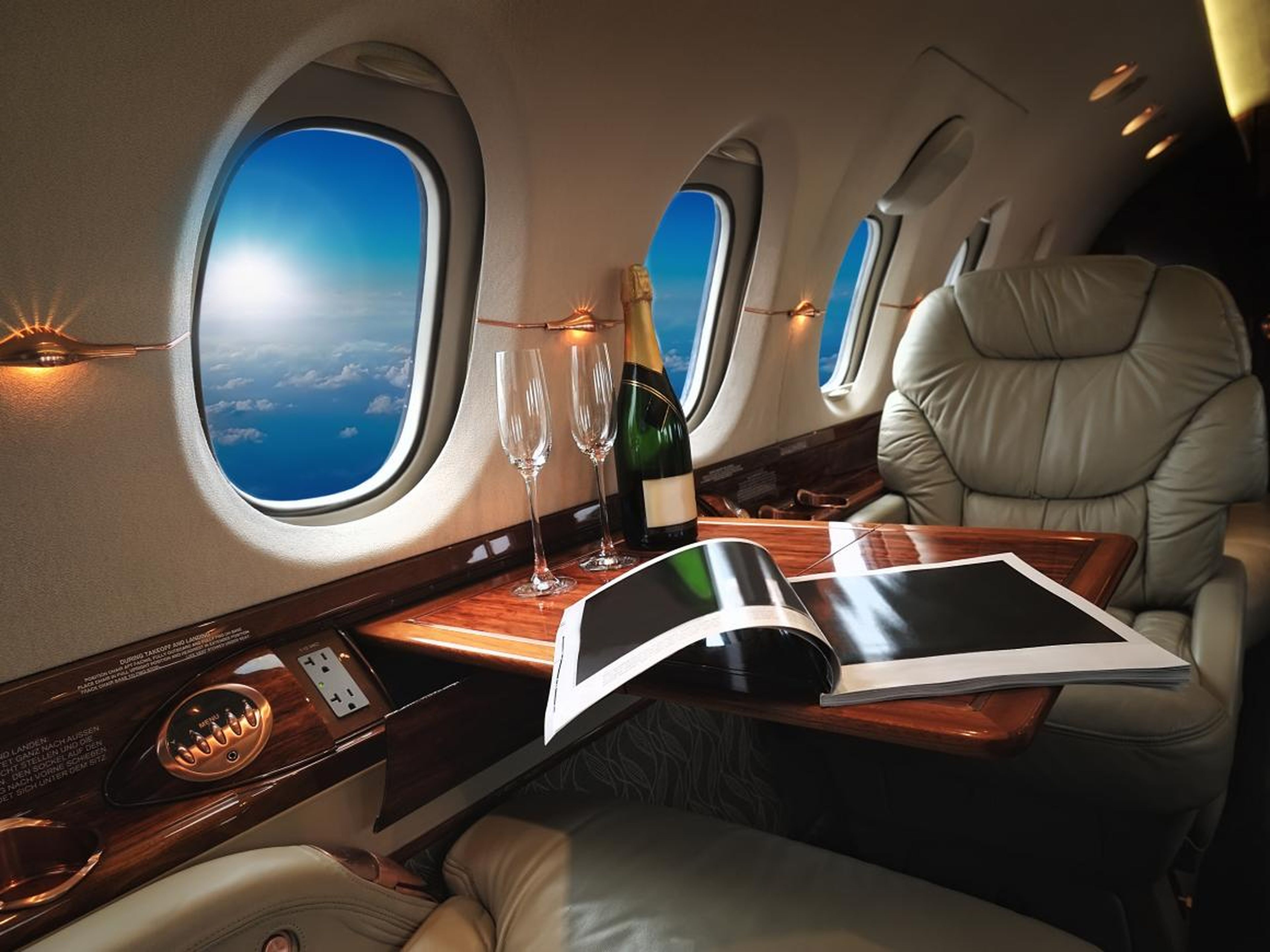 Flying on a private jet is a completely different experience than flying commercial, Eric Roth, president of International Jet Interiors, a company that designs interiors of private jets, told Business Insider.