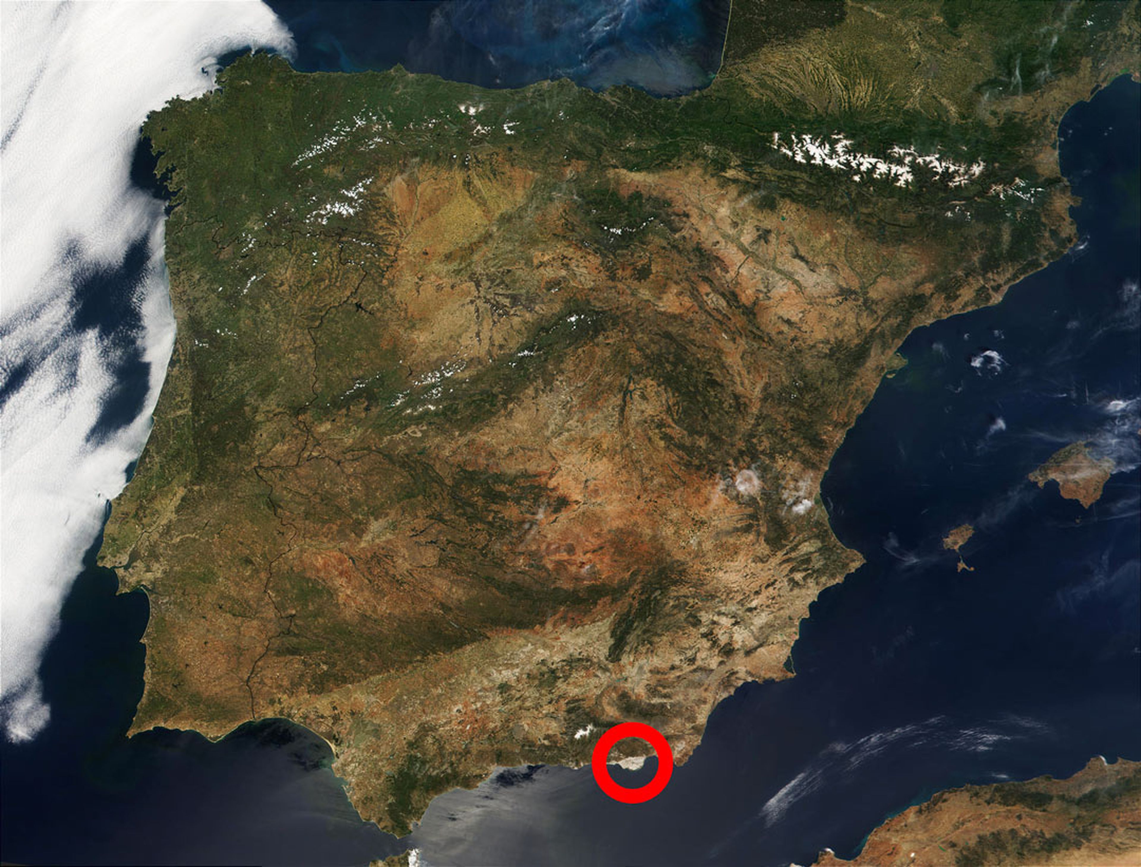 Invernaderos Almería en mapa de España