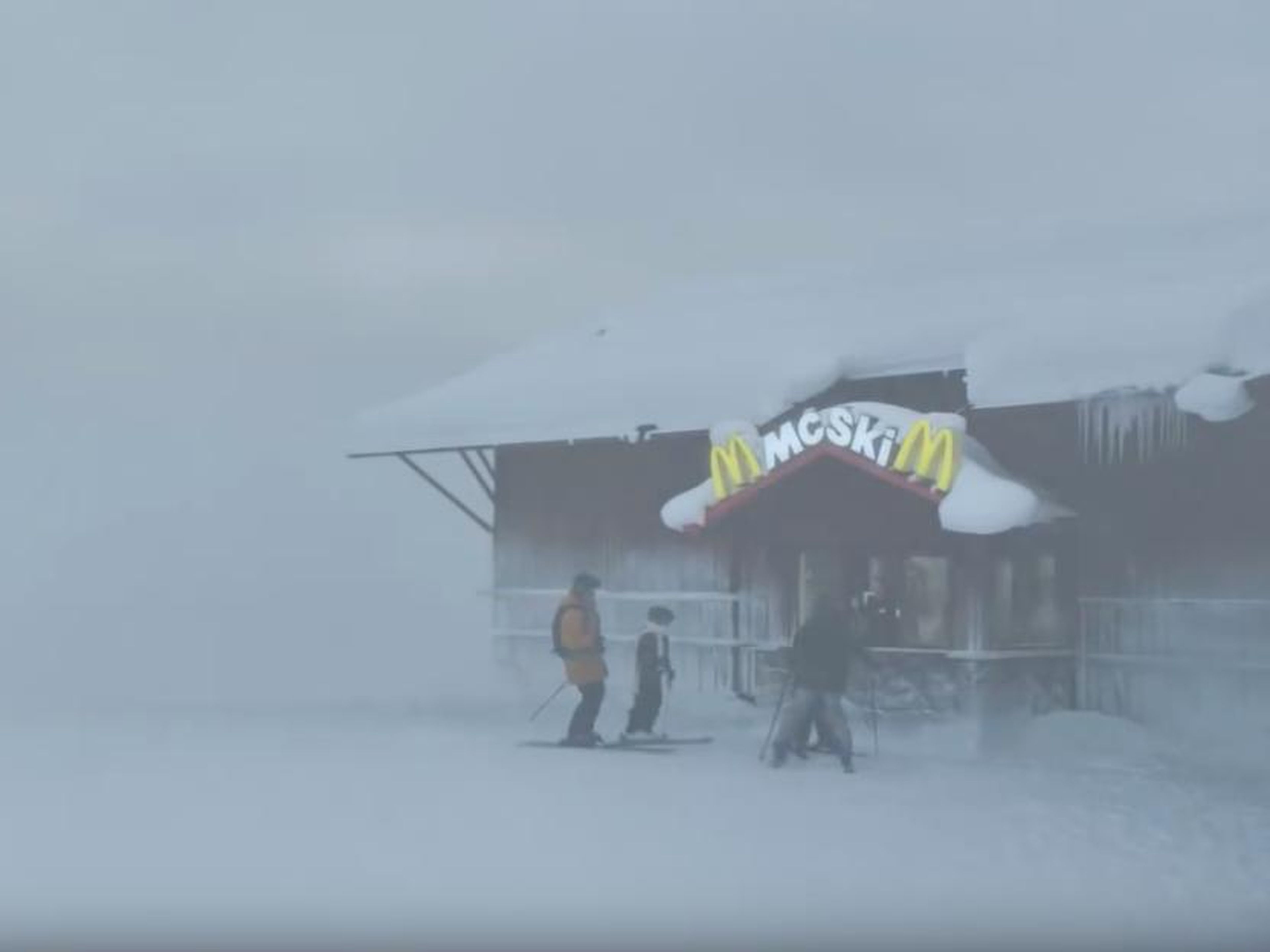 It opened in 1996 and is the first ski-up McDonald's.