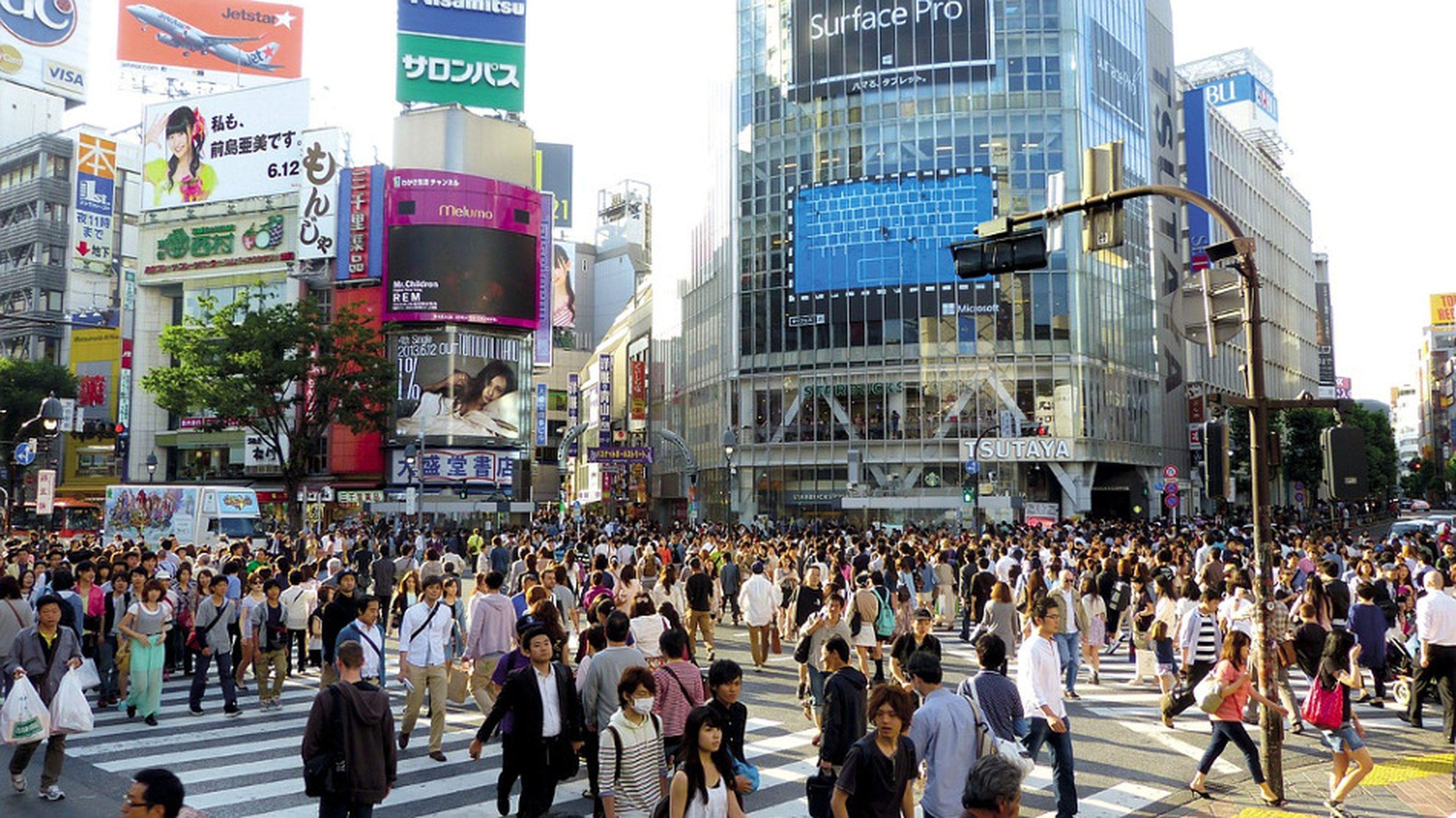 multitud calle -Japón